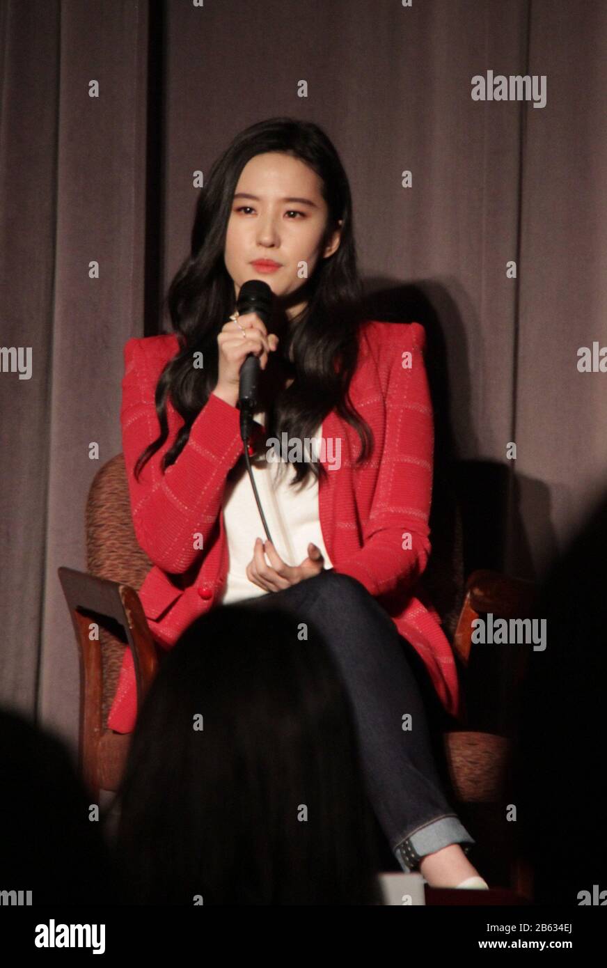 Liu Yifei 03/07/2020 "Mulan" Special Screening held at The Directors Guild of America Theatre in Los Angeles, CA Photo by Izumi Hasegawa/HollywoodNewsWire.net Photo via Credit: Newscom/Alamy Live News Stock Photo