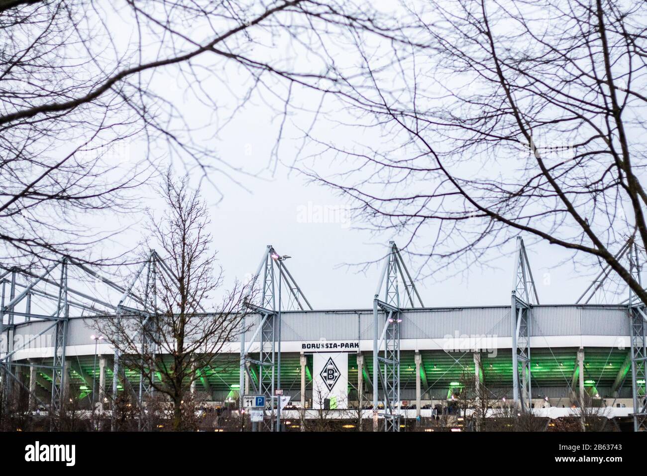Mönchengladbach, Germany, Borussiapark, 7.03.2020: Overview about the stadium during the Bundesliga match Borussia M’gladbach vs. Borussia Dortmund in Stock Photo