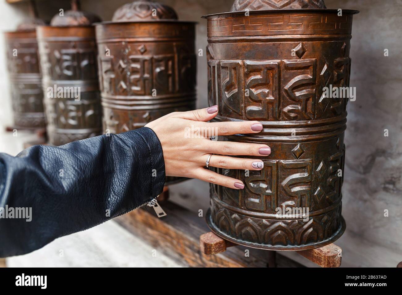 Buddhist prayer drum hires stock photography and images Alamy