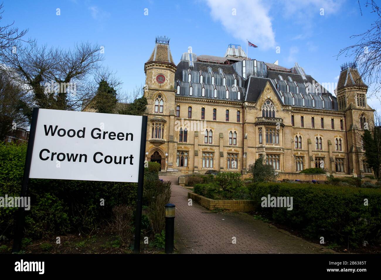 An exterior view of Wood Green Crown Court in north London, UK. Stock Photo