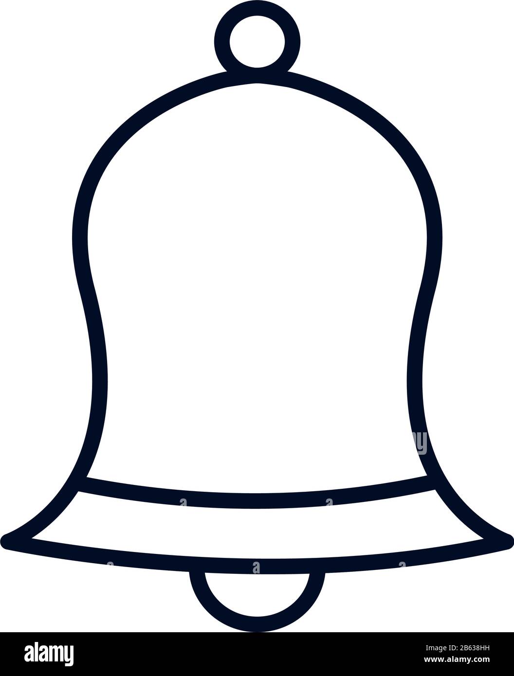 Bell line style icon design, Ring alert alarm call jingle handbell ...