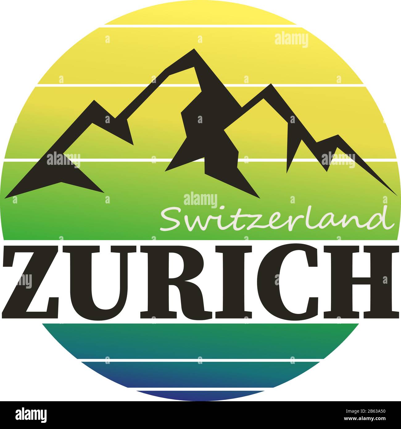 Zurich Switzerland Label Stamp Icon Design Tourism Stock Vector
