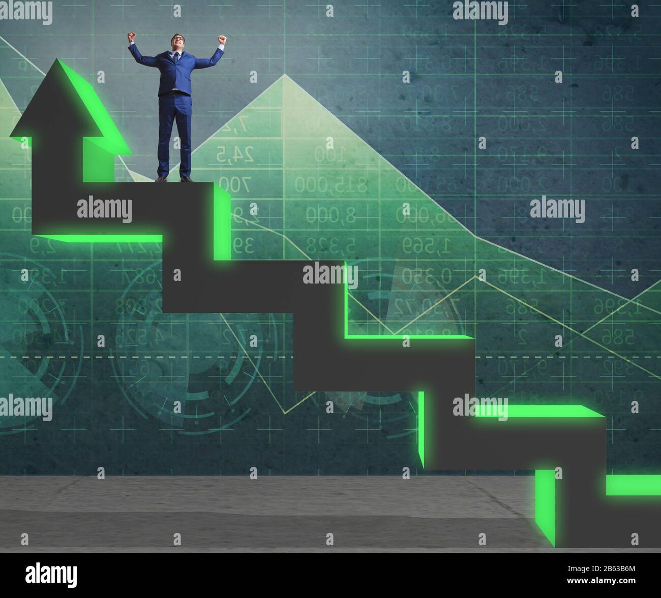 The young businessman climbing career ladder Stock Photo - Alamy