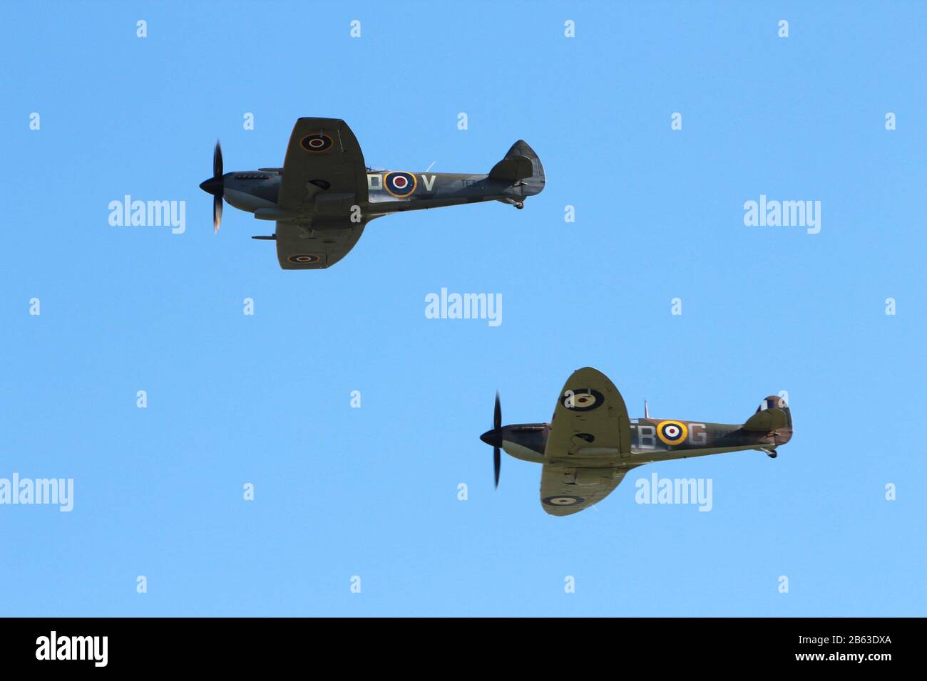 Two Supermarine Spitfires from the Battle of Britain Memorial Flight