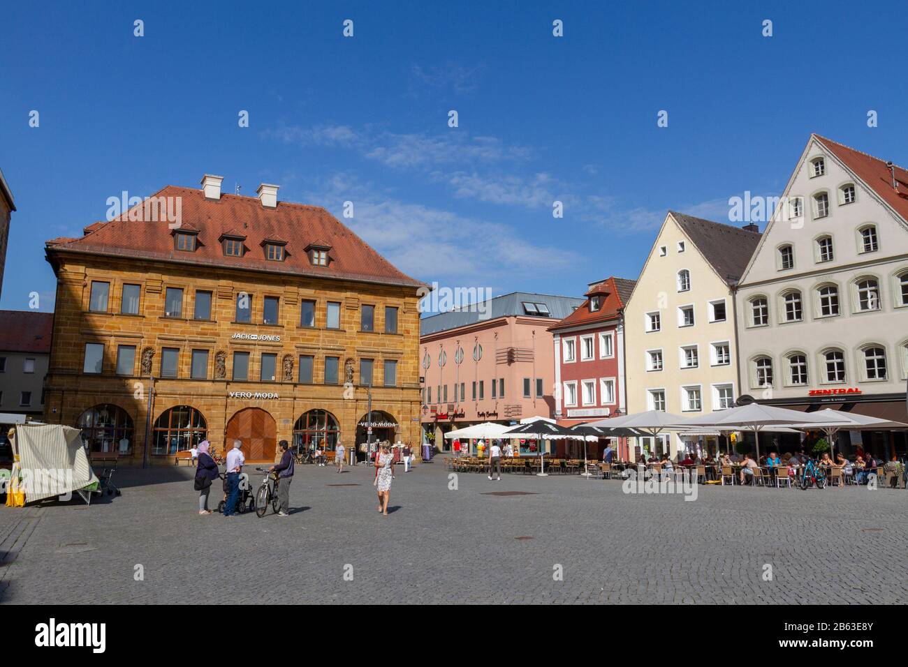 Stunning architecture on Marktplatz in Amberg, Bavaria, Germany Stock