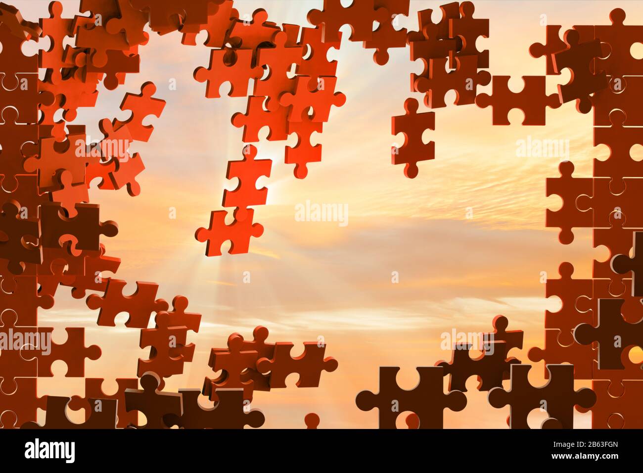 Jigsaw puzzle pieces - 3d rendering Stock Photo - Alamy