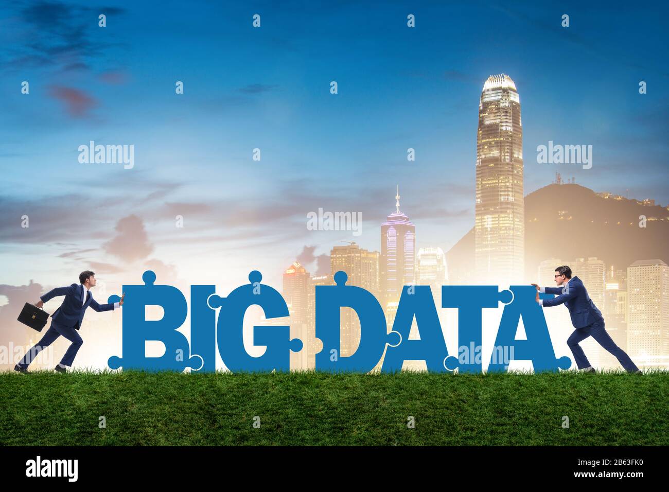 Big data concept with jigsaw puzzle pieces Stock Photo - Alamy