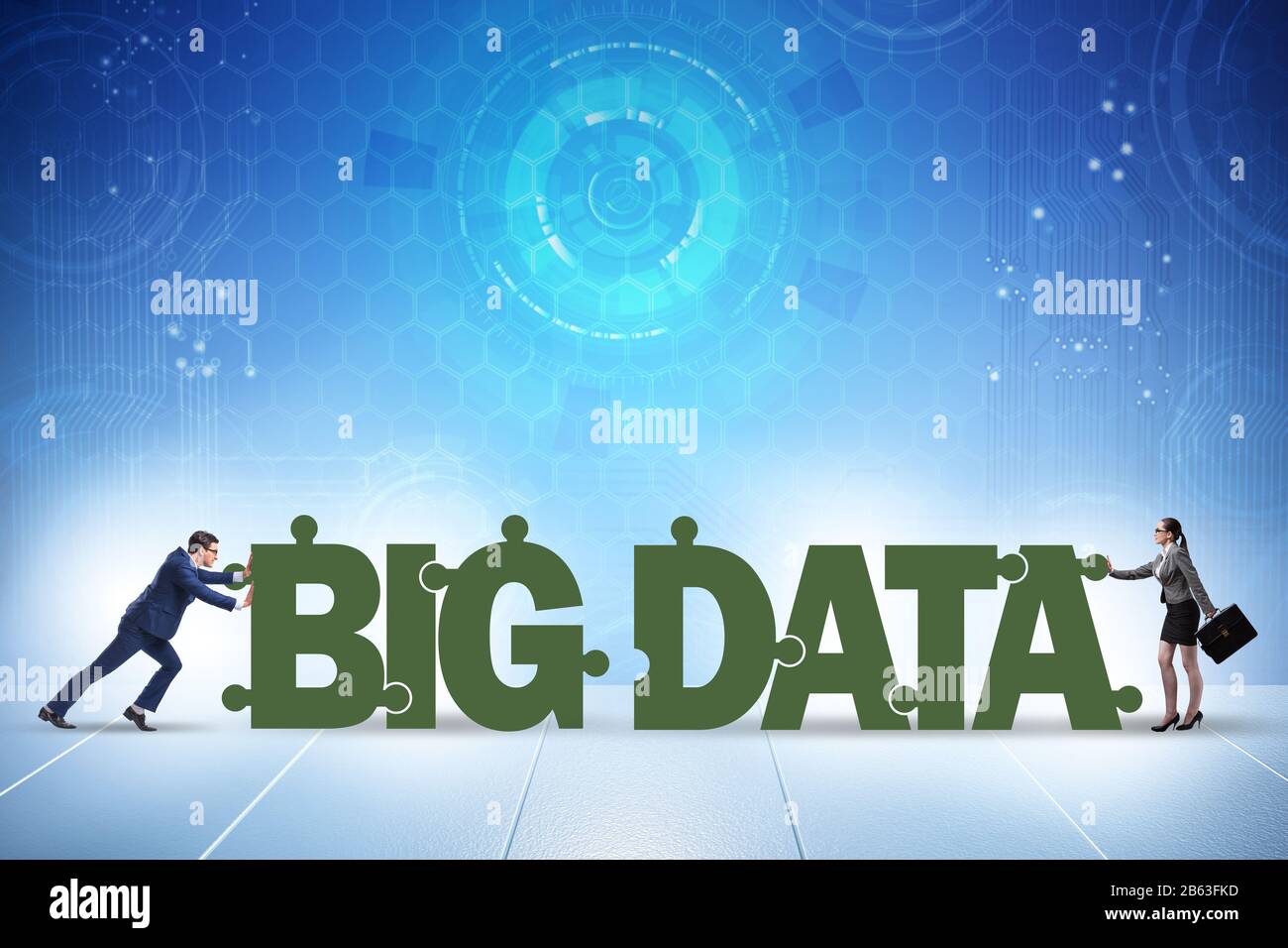 Big data concept with jigsaw puzzle pieces Stock Photo - Alamy