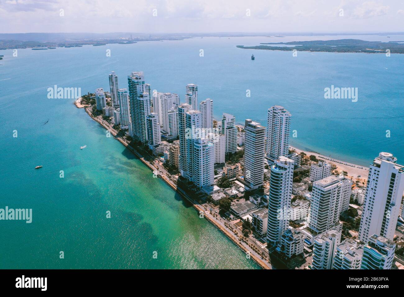 Aerial view of Cartagena Bocagrande Stock Photo