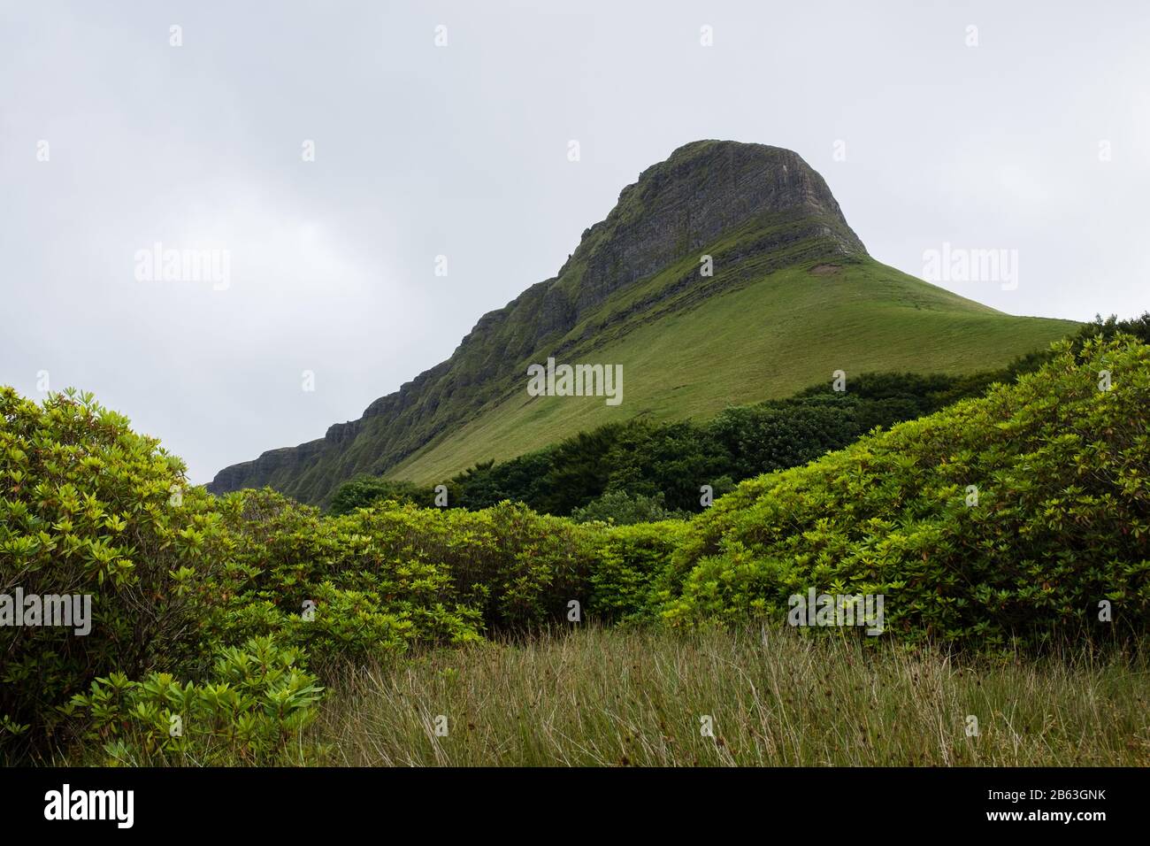 Mount Benbulben in the County Sligo, Ireland, on a cloudy day Stock Photo