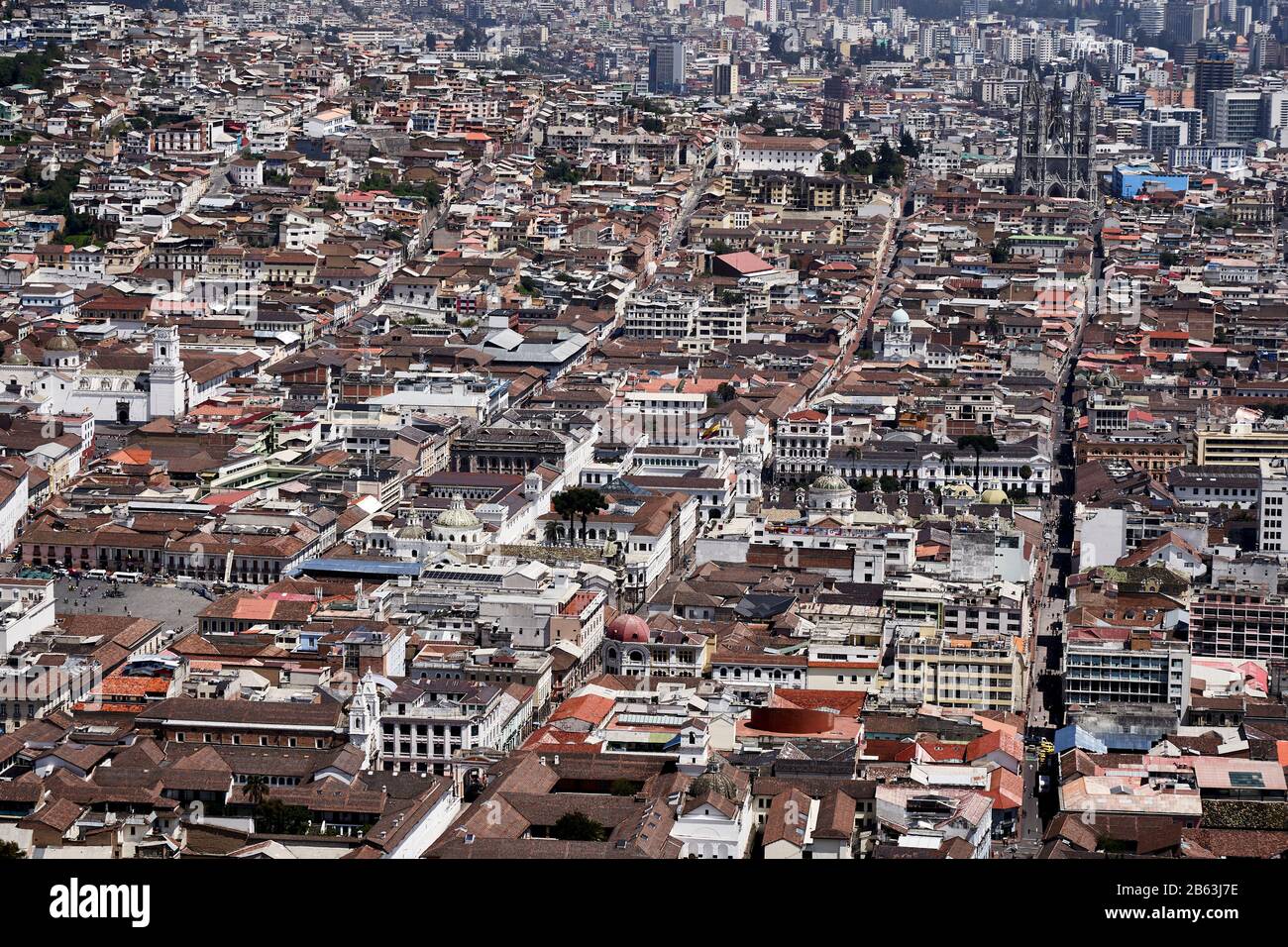 Cityscape of old town, Quito, Ecuador Stock Photo