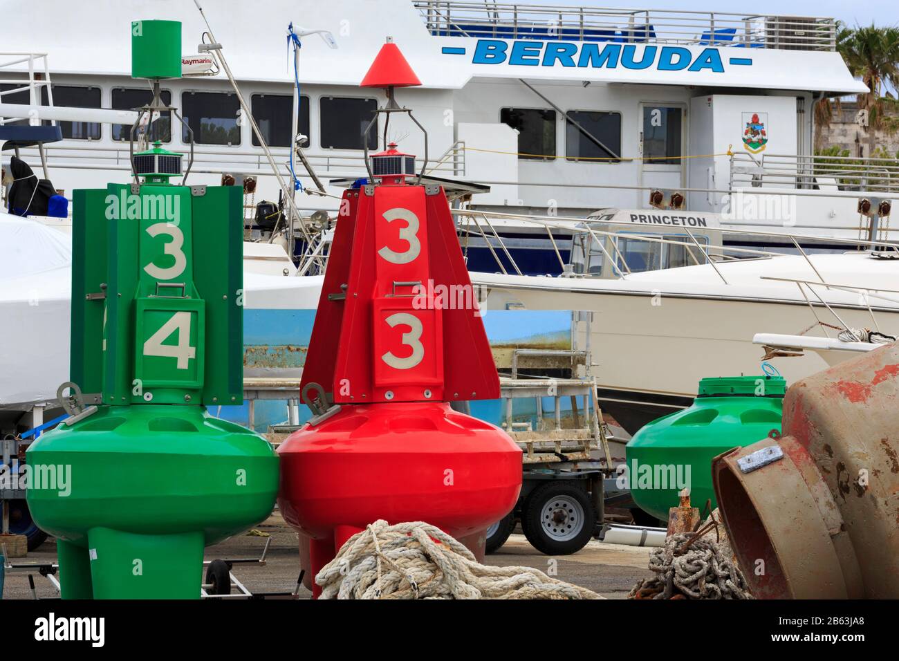 Navigational Buoys, Royal Naval Dockyard, Sandys Parish, Bermuda Stock Photo Alamy