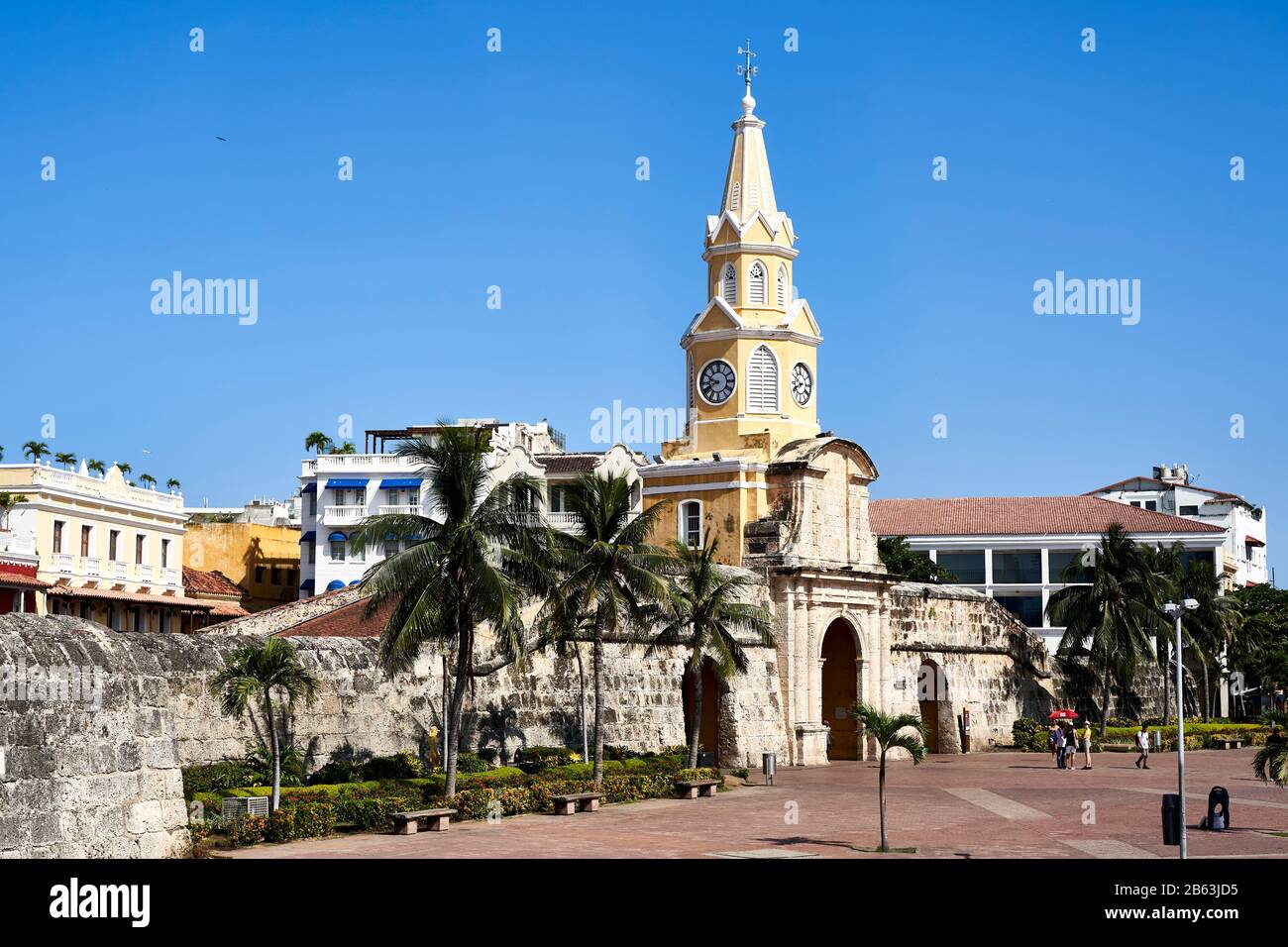 Puerta del Reloj entrance to Cartagena, Colombia Stock Photo