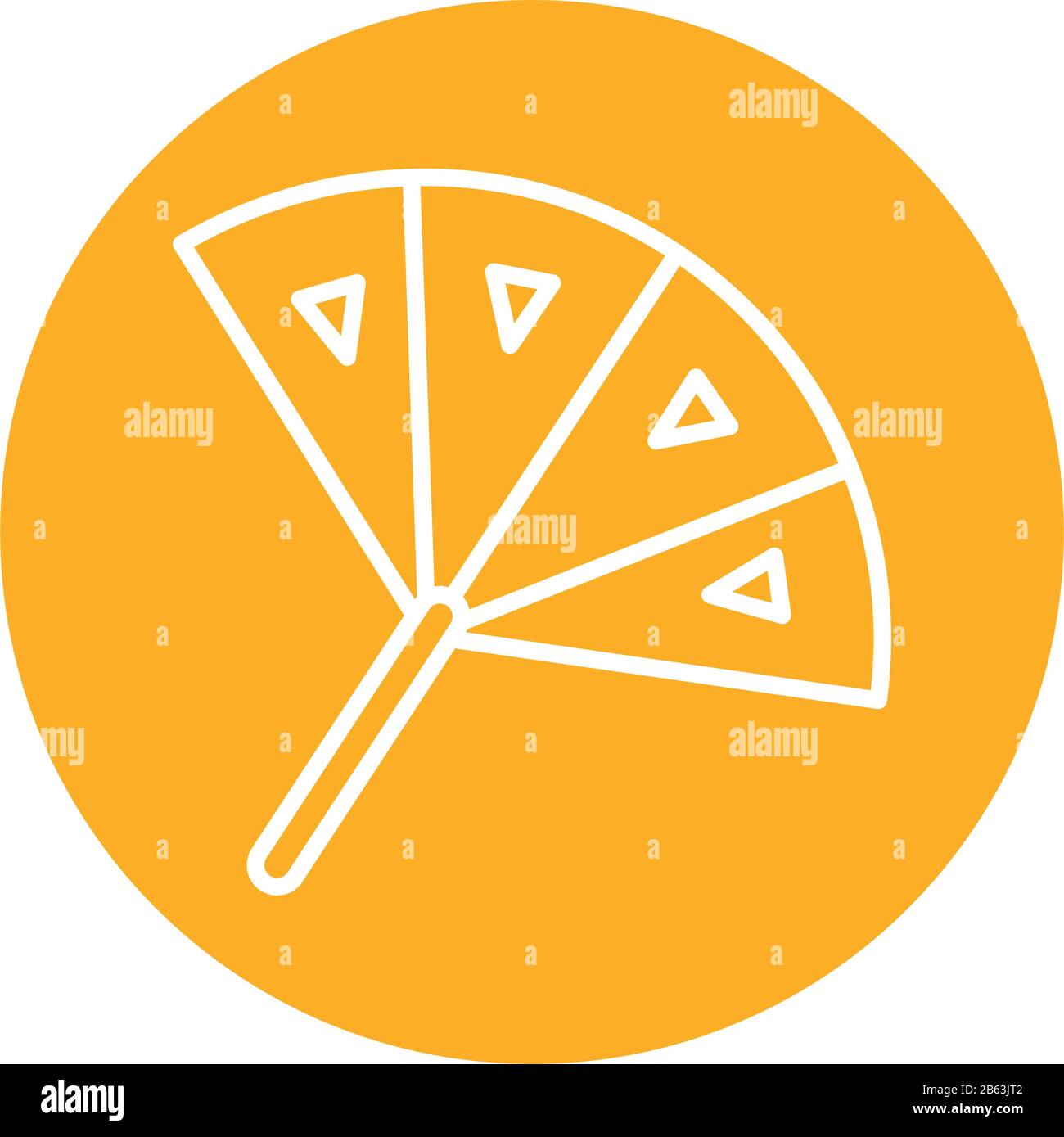 Mexican hand fan block style icon design, Mexico culture tourism