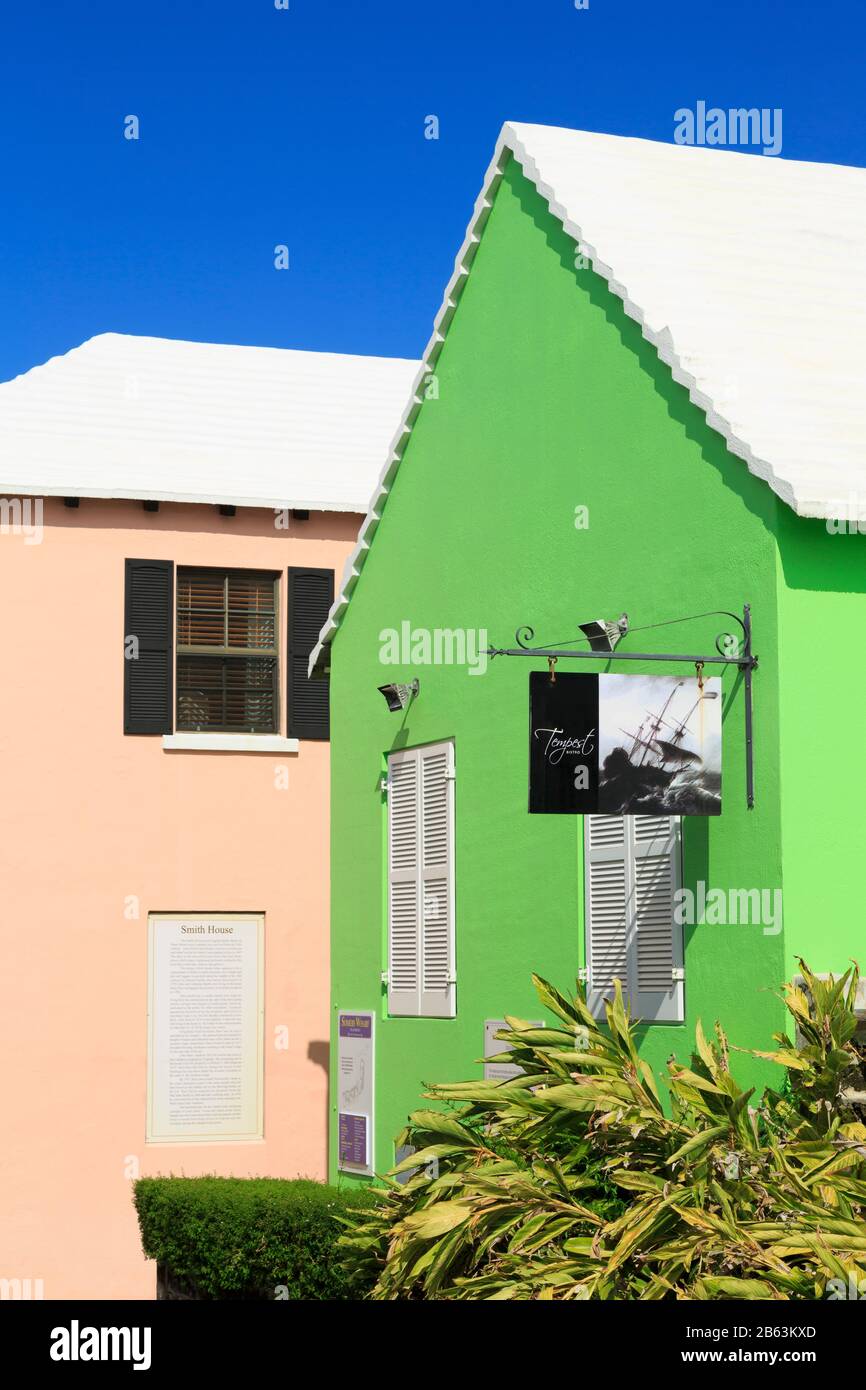 Tempest Bistro, Water Street, Town of St. George, St. George's Parish, Bermuda Stock Photo