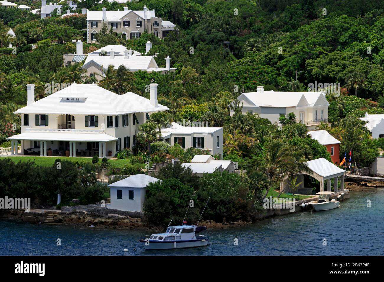 Houses in Pitt's Bay, Hamilton City, Pembroke Parish, Bermuda Stock