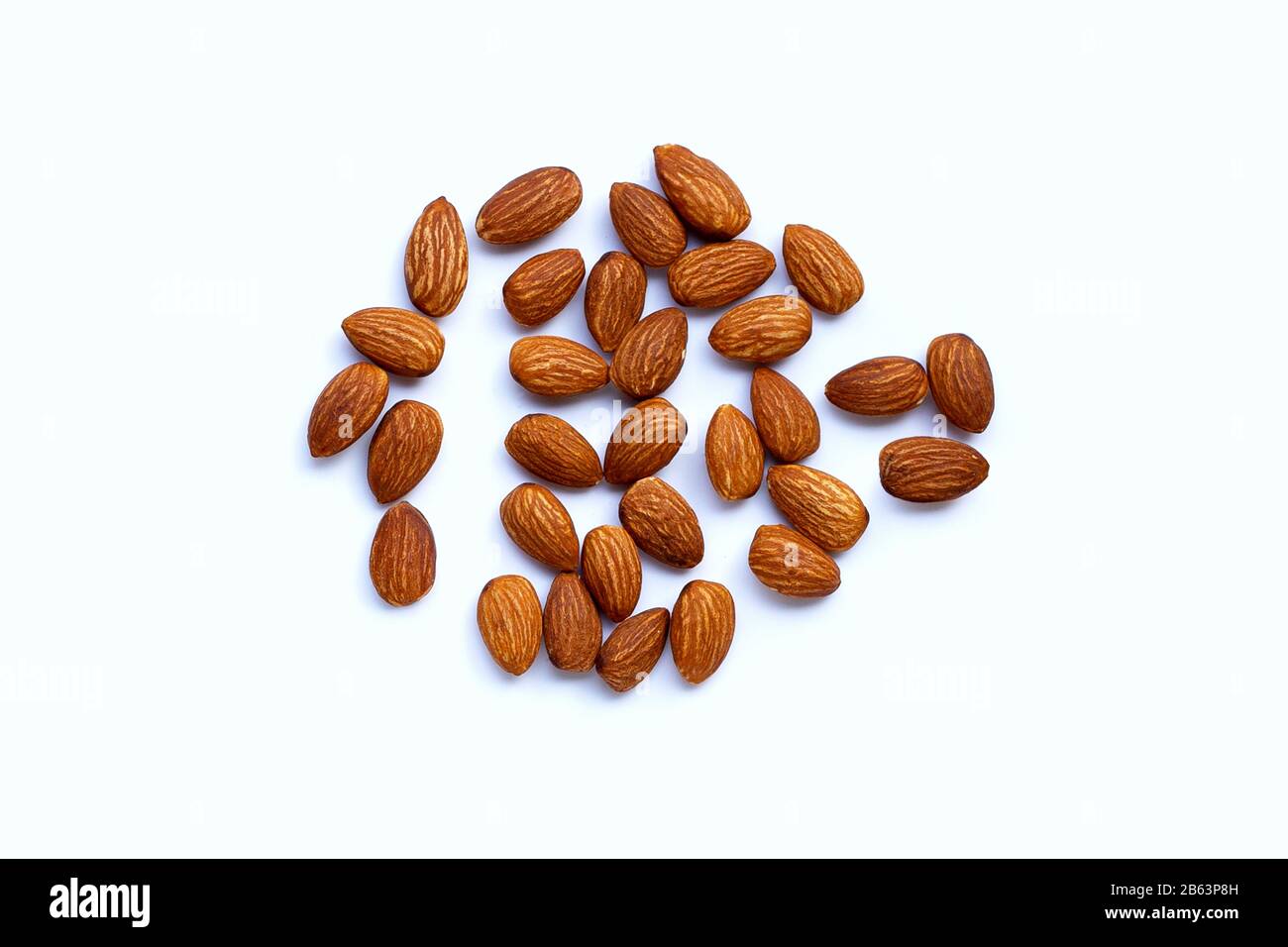 Almonds isolated on white background Stock Photo