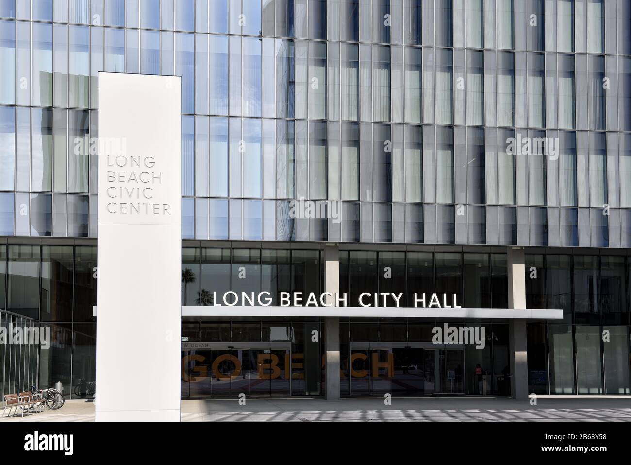 LONG BEACH, CALIFORNIA - 06 MAR 2020: Long Beach City Hall at the Civic Center. Stock Photo