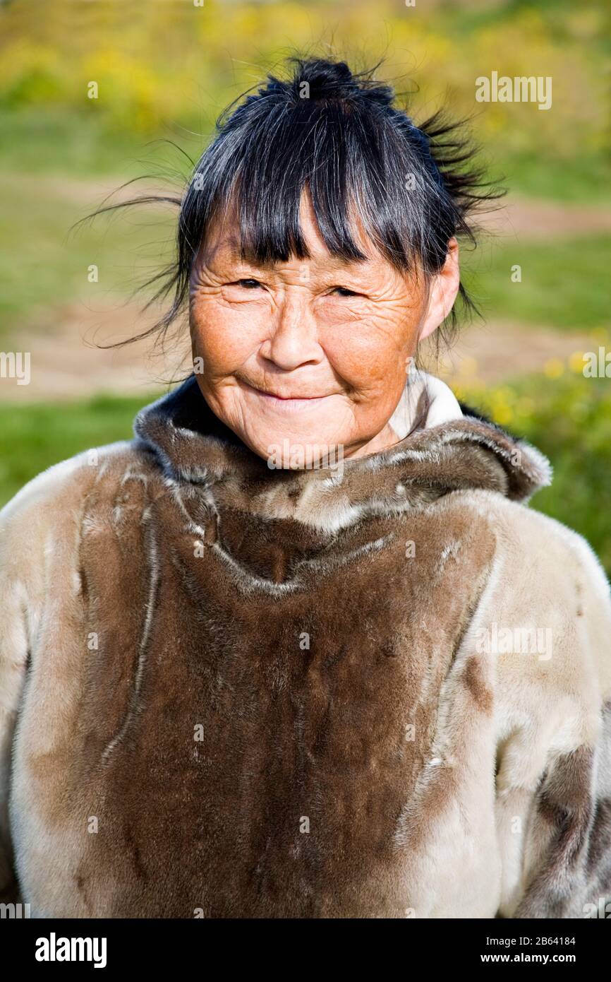 Native woman wearing Seal skin clothing, Museum in Nanortalik Port
