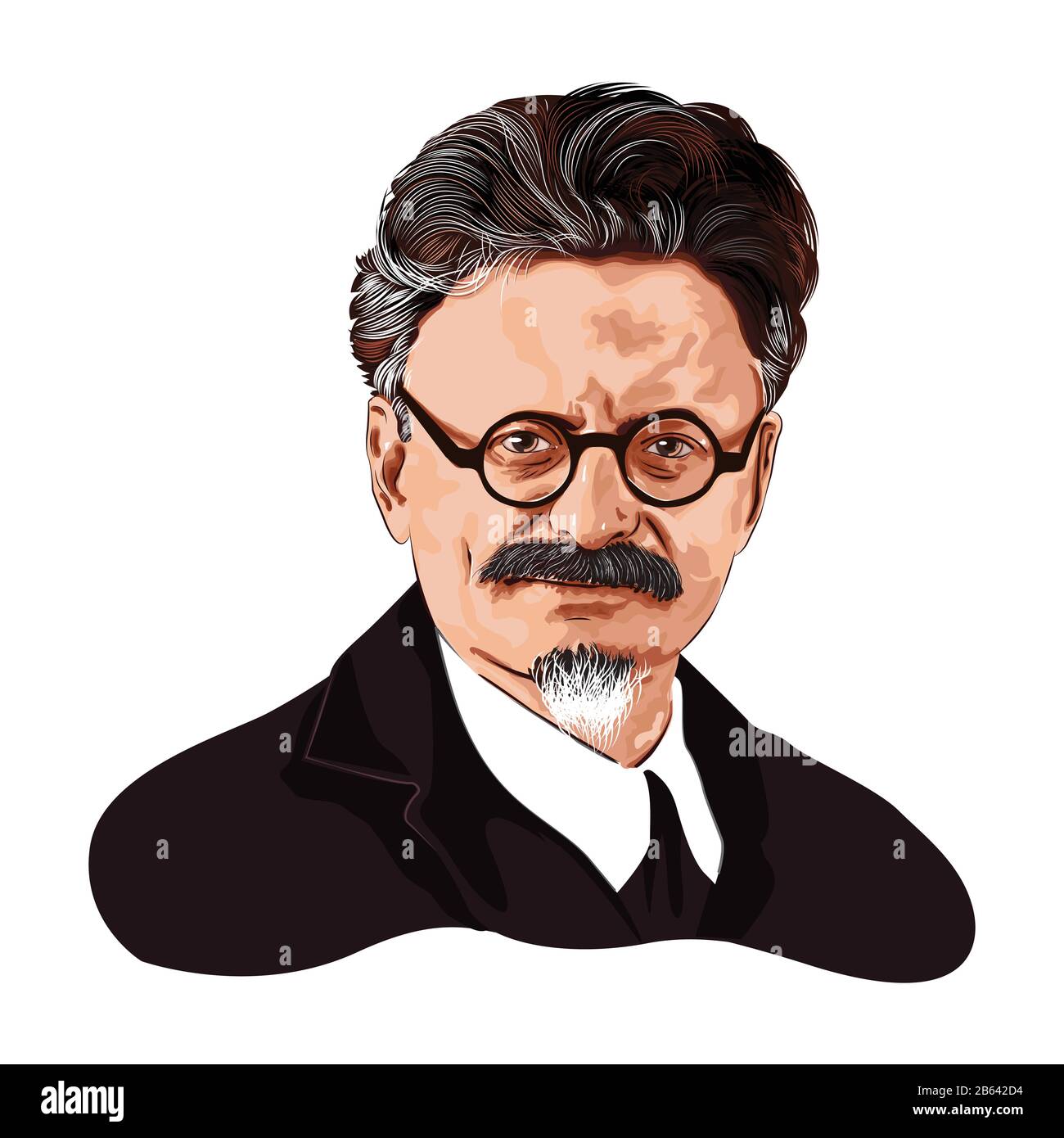 Leon Trotsky ( 1879 - 1940 ) Bereslavka, Ukraine, Politician. Stock Vector