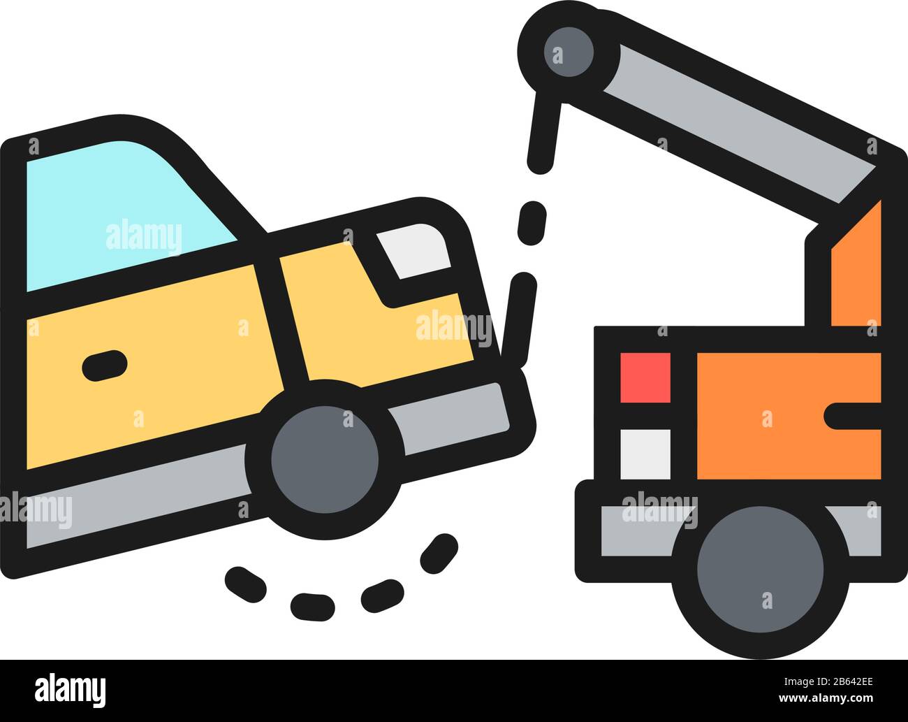 Evacuation car, tow truck flat color line icon Stock Vector Image & Art ...