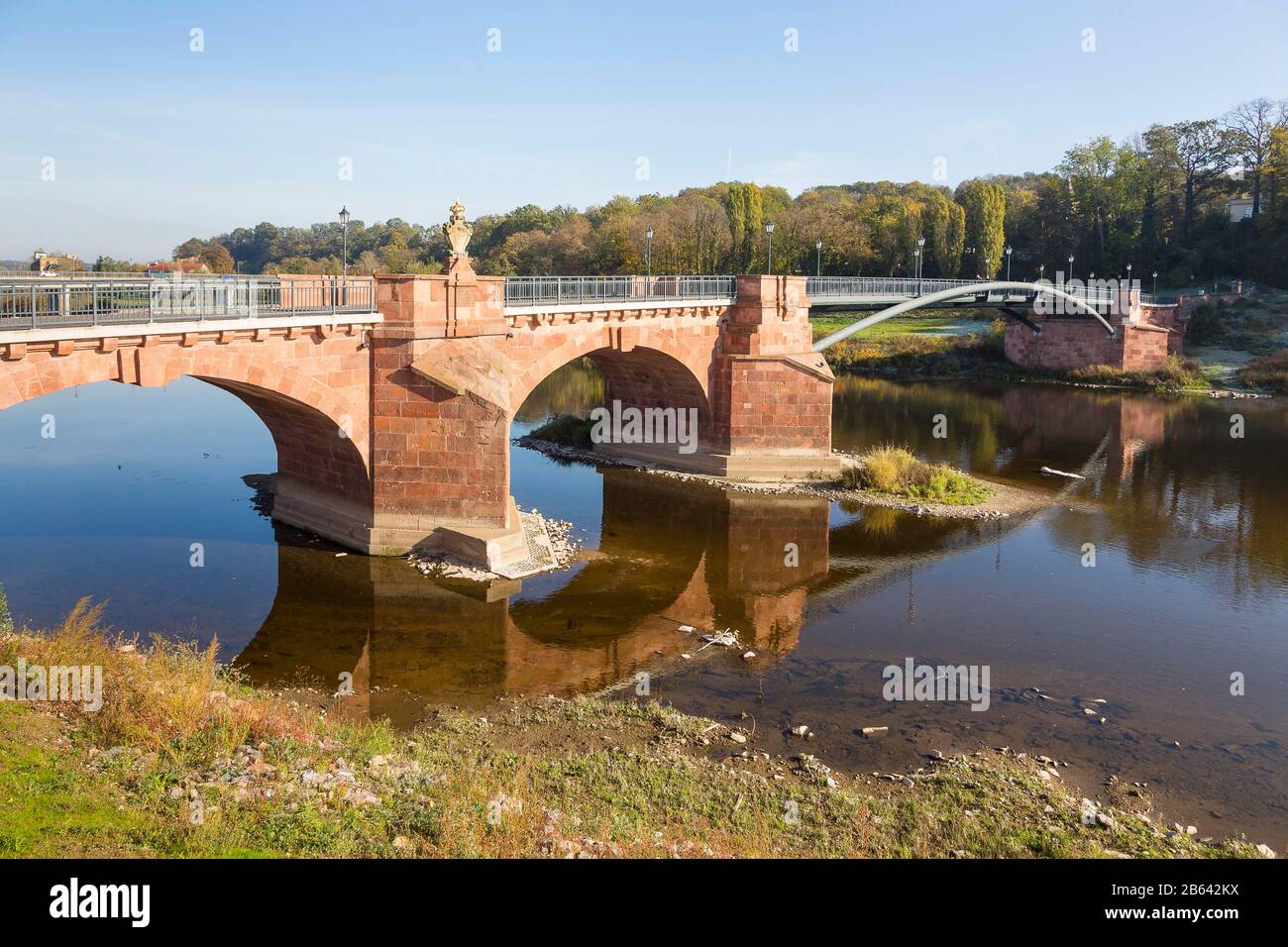 Poeppelmann Bridge over the Mulde River, Grimma, Saxony, Germany Stock Photo