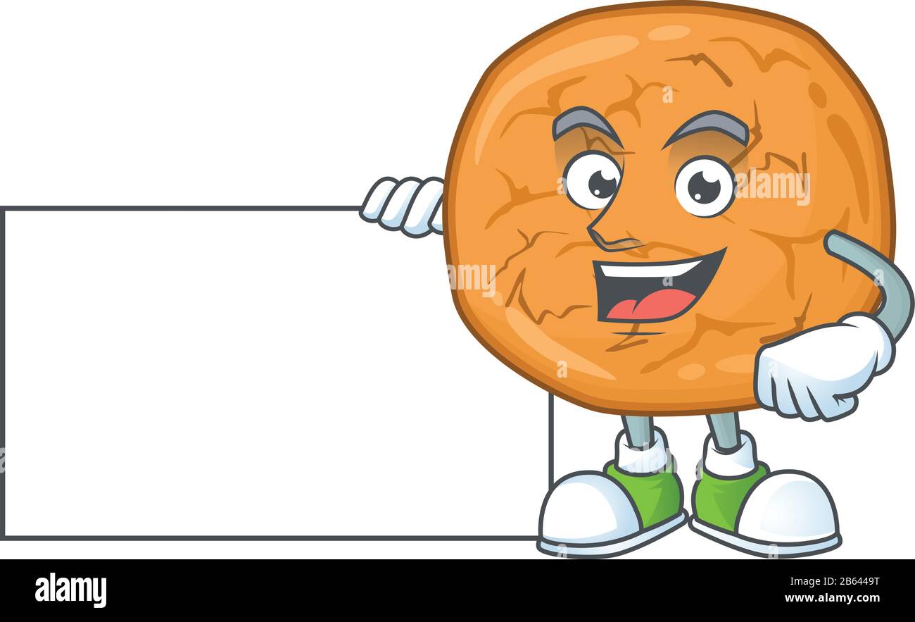 Funny molasses cookies cartoon design Thumbs up with a white board