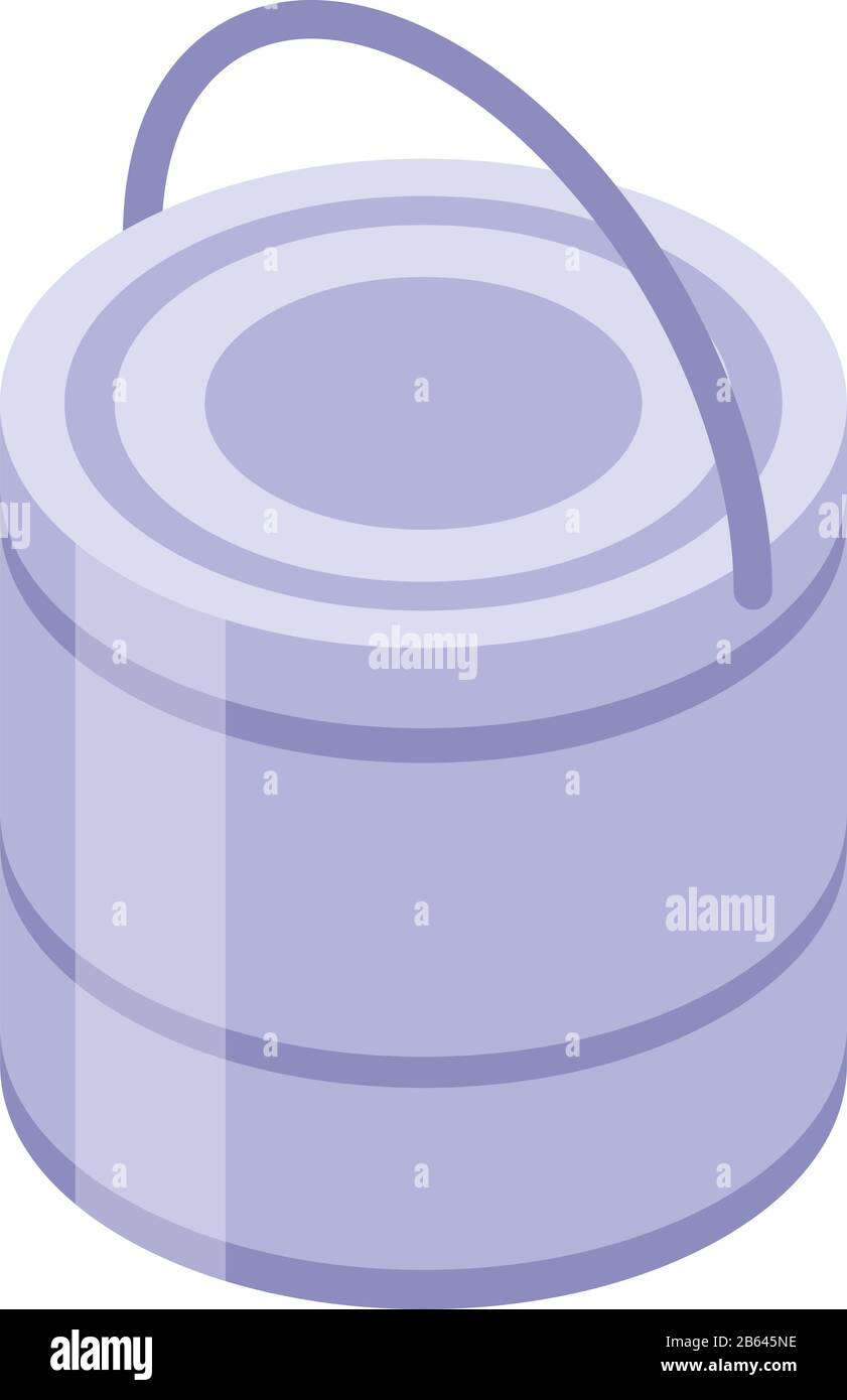 Metal construction bucket icon, isometric style Stock Vector