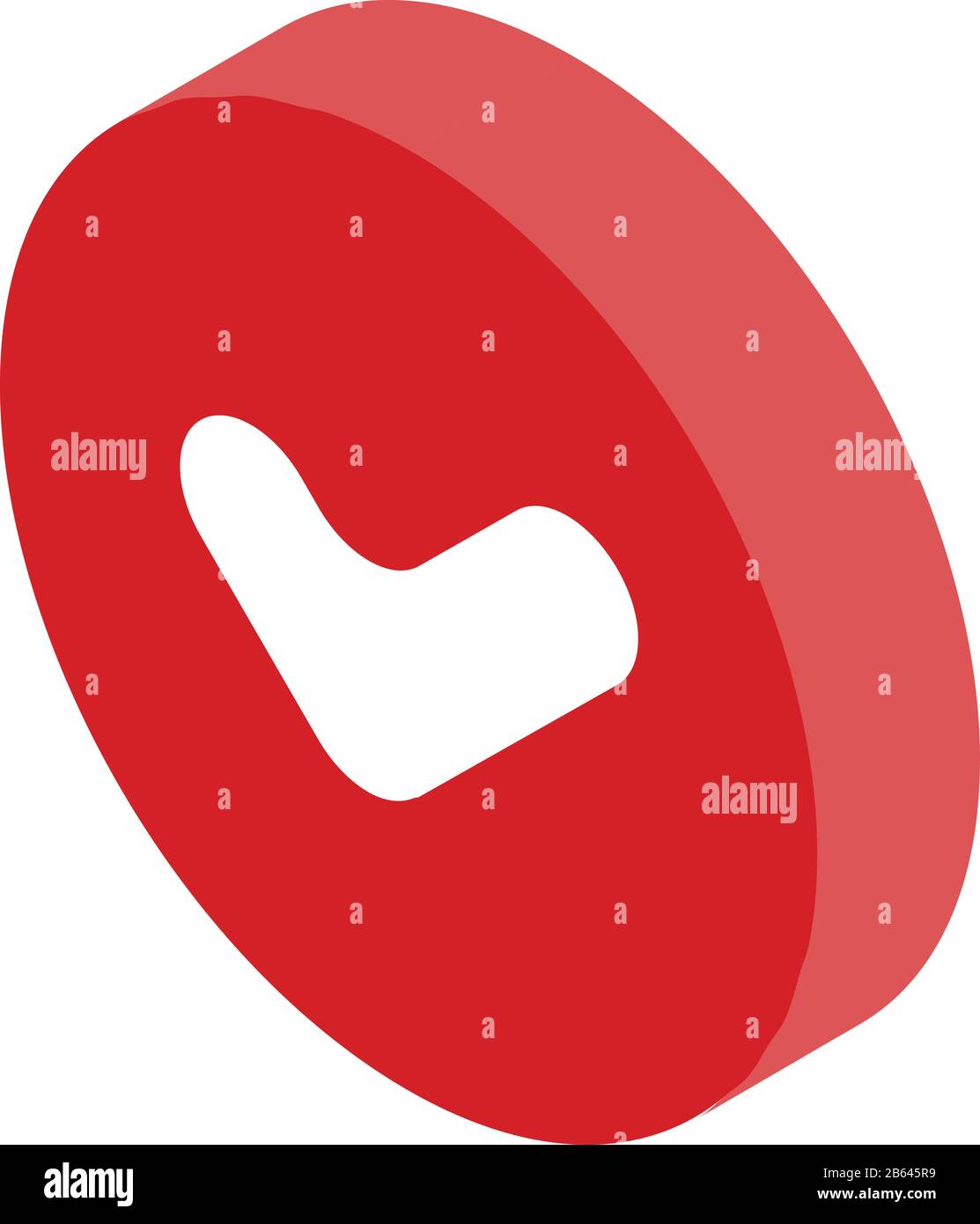 Red approved icon, isometric style Stock Vector