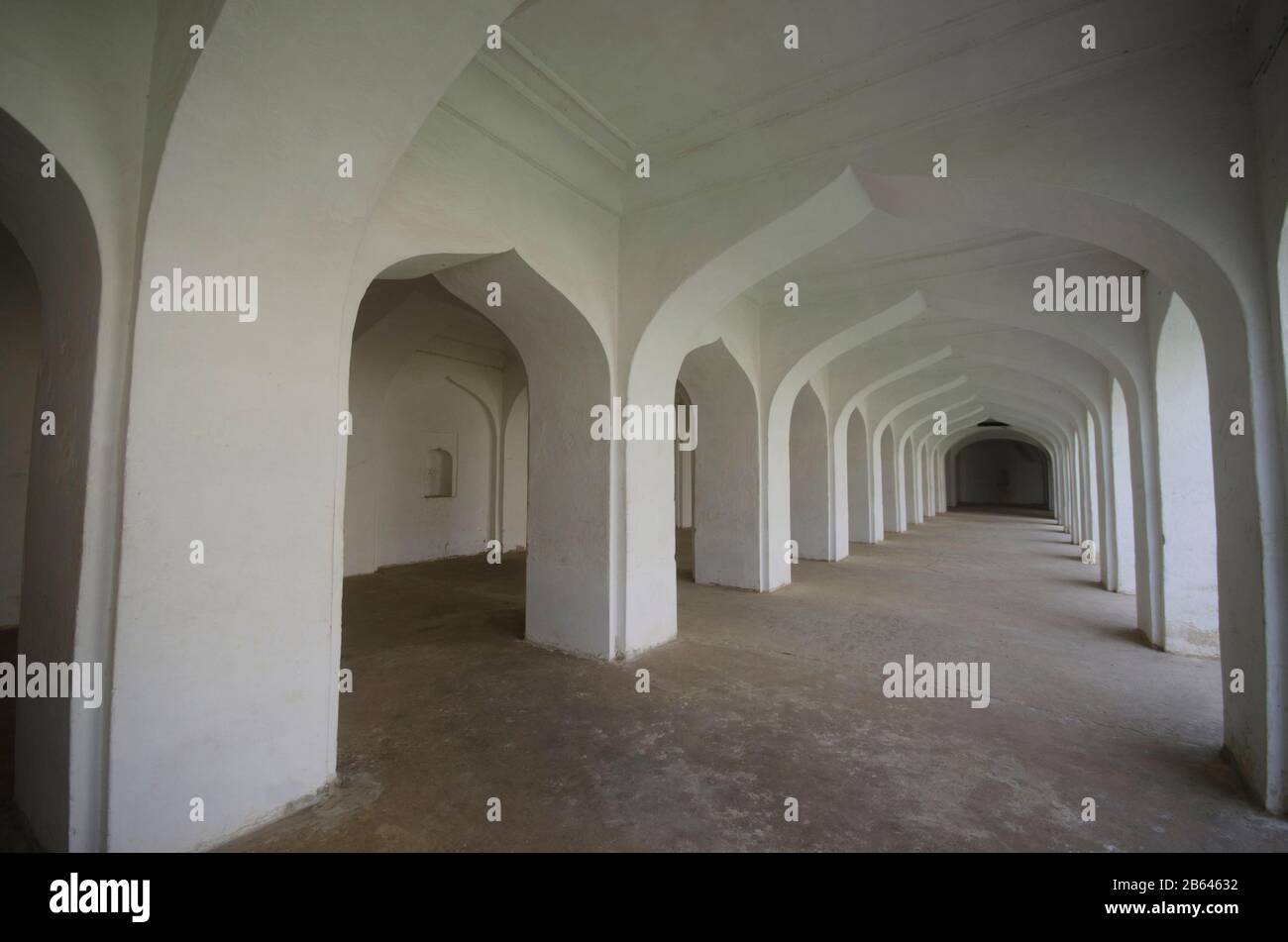 Interior of a building near the Gumbaz, Muslim Mausoleum of Sultan Tipu And His Relatives, Srirangapatna, Karnataka, India Stock Photo