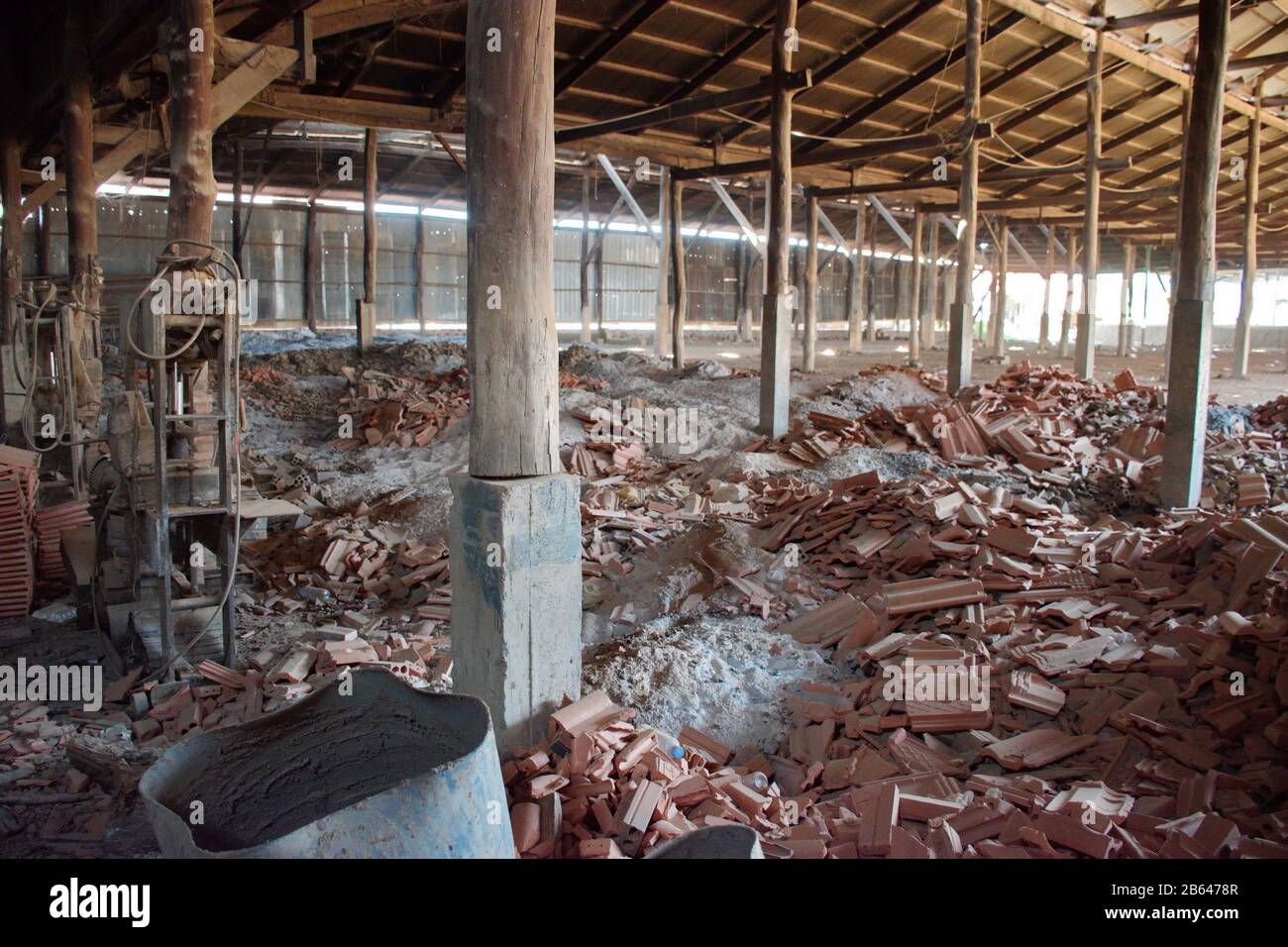 Brickyard in Cambodia - production of bricks Stock Photo