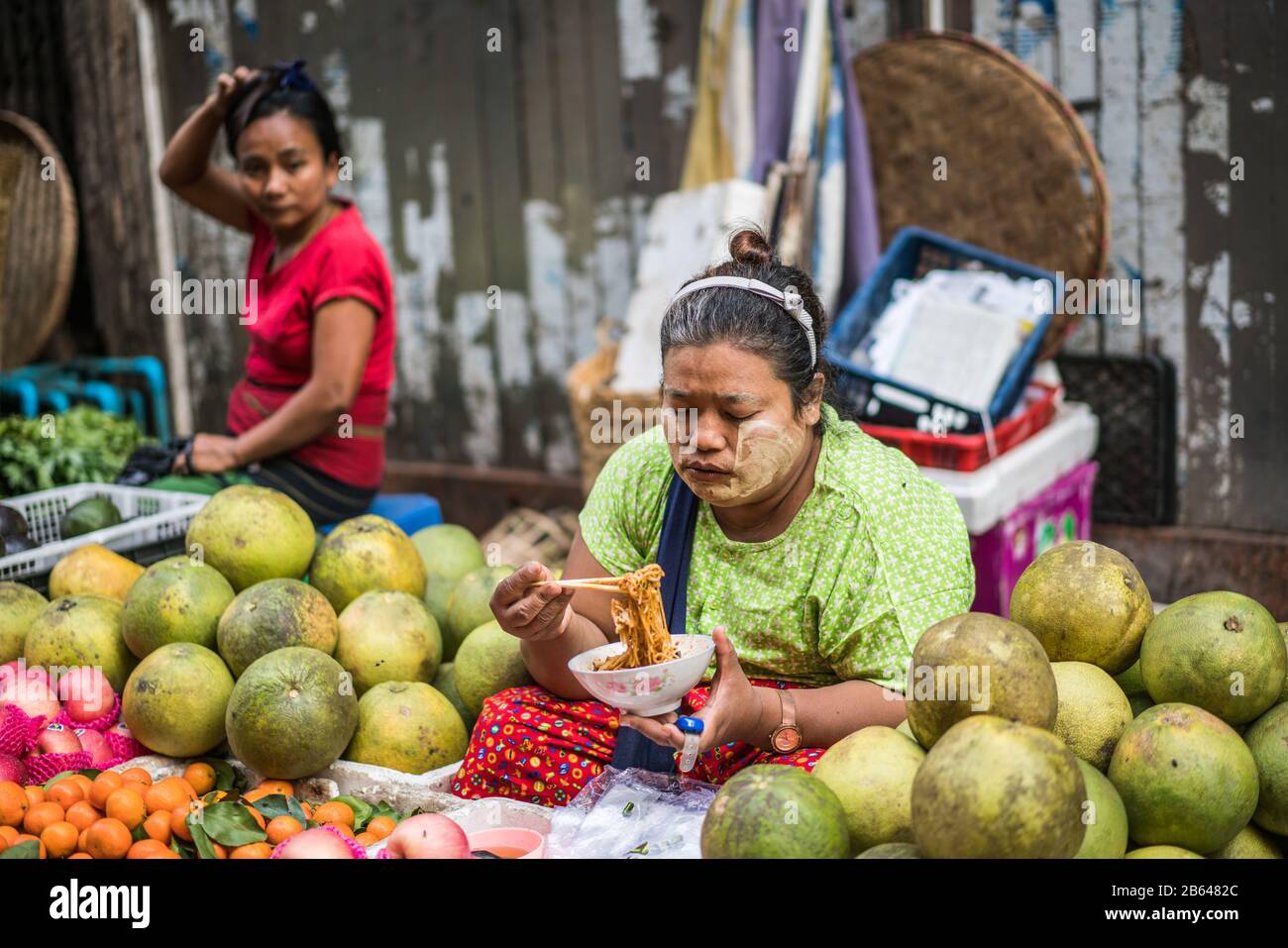 Street market in the Yangon, Myanmar, Asia Stock Photo - Alamy