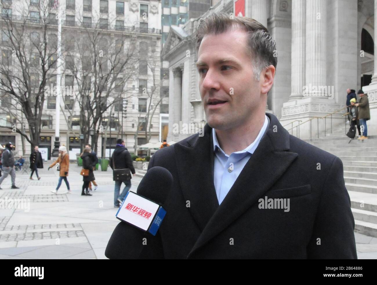 Beijing, March 6. 10th Mar, 2020. Phillip Colmar, managing partner on global strategy with MRB Partners, speaks in an interview with Xinhua in New York City, the United States, March 6, 2020. TO GO WITH XINHUA HEADLINES OF MARCH 10, 2020. Credit: Wei Ying/Xinhua/Alamy Live News Stock Photo