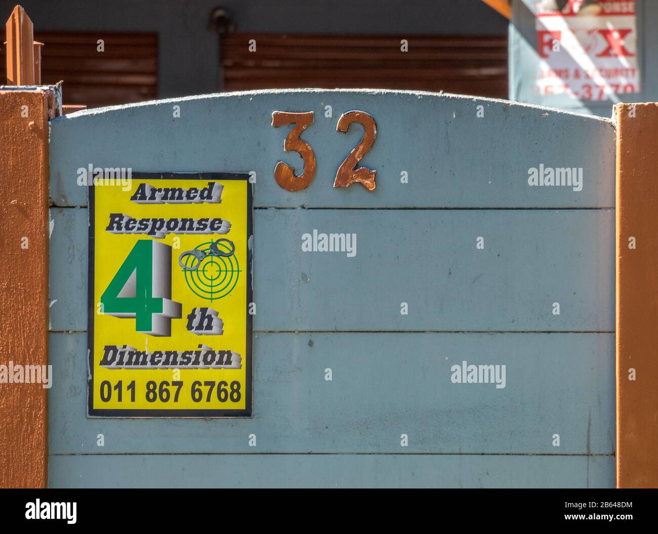 Alberton, South Africa a warning sign for an armed response company