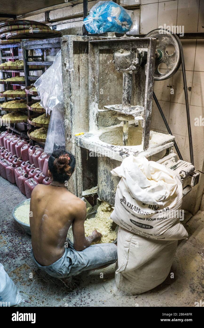 Noodle factory in the Yangon, Myanmar, Asia Stock Photo Alamy