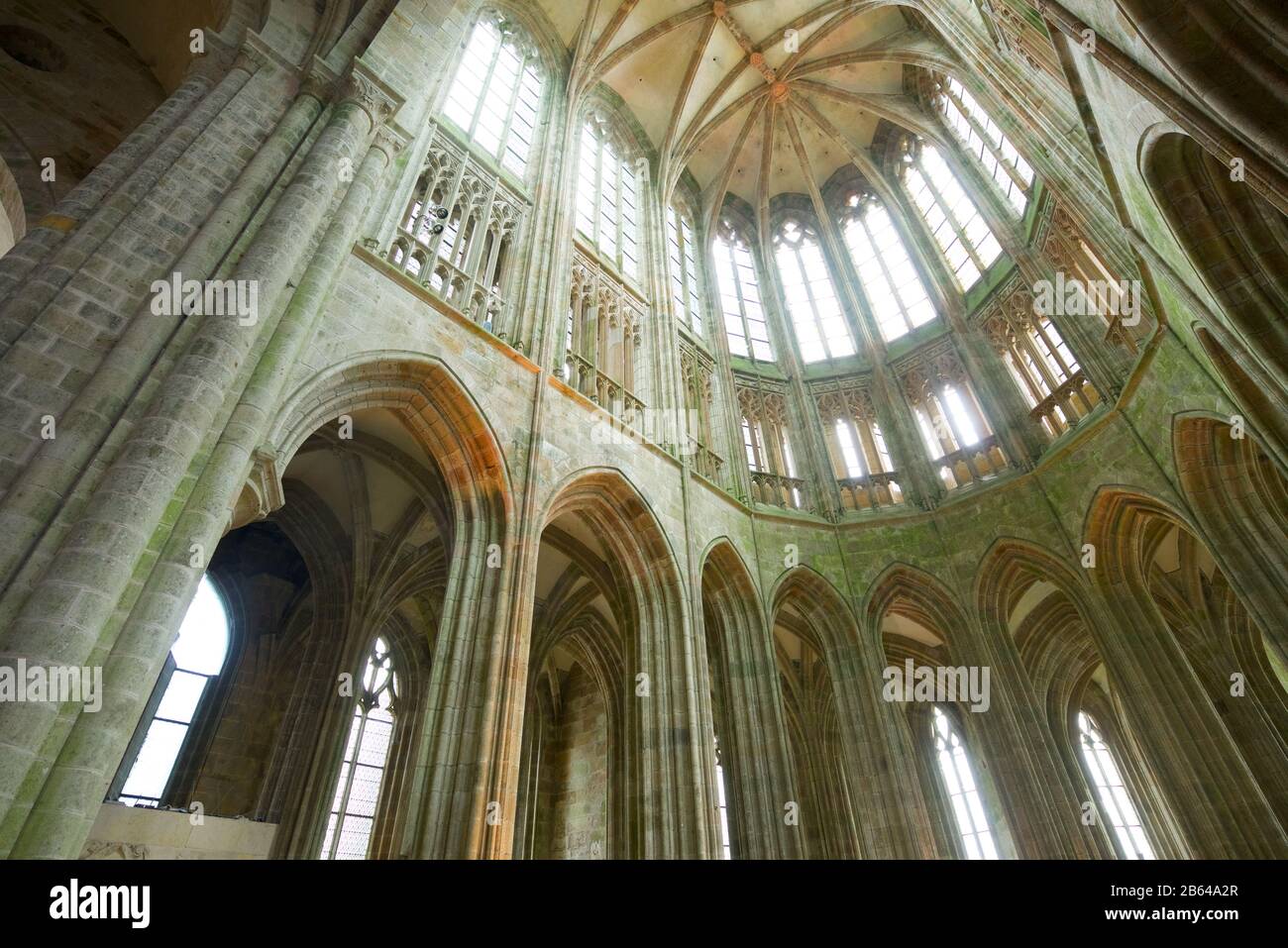 Mont Saint Michel France August 28 2014 Interior View Of The Abbey mont-saint-michel-france-august-28-2014-interior-view-of-the-abbey