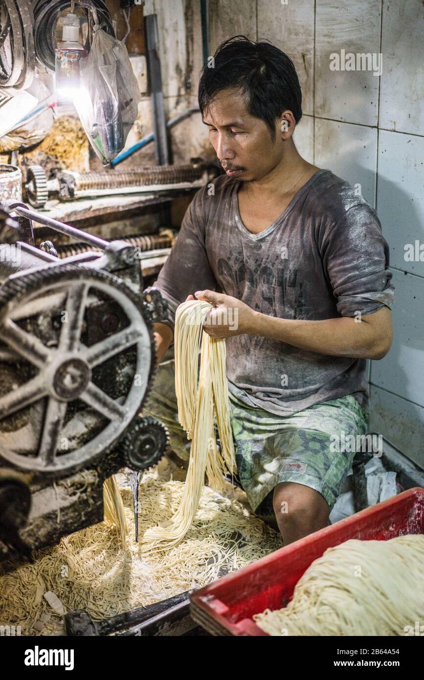 Noodle factory in the Yangon, Myanmar, Asia Stock Photo Alamy