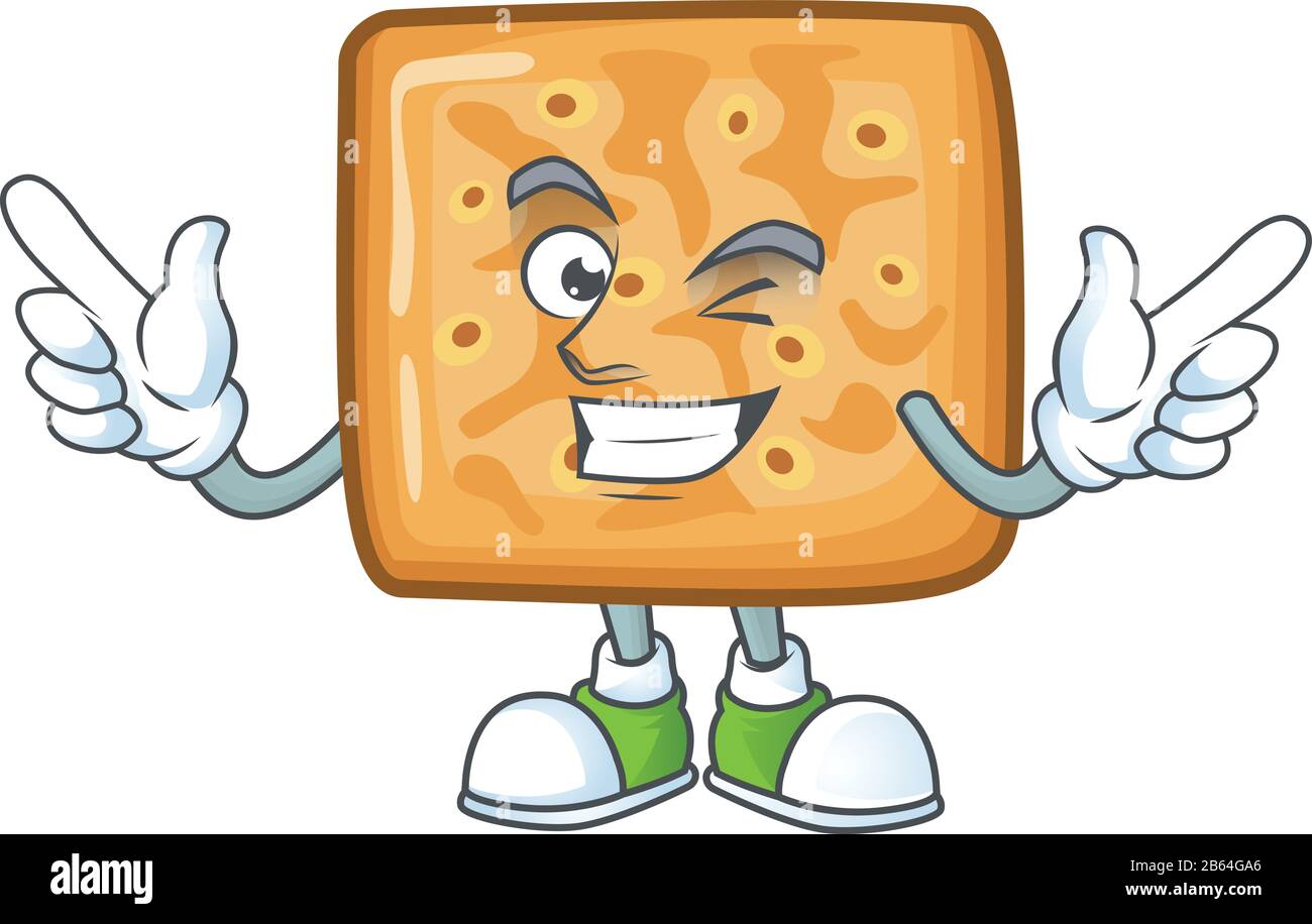 Funny crackers cartoon design style with wink eye face Stock Vector