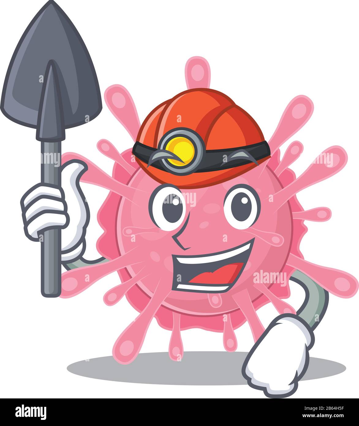 Cool Miner Worker Of Corona Virus Germ Cartoon Character Design Stock Vector Image Art Alamy