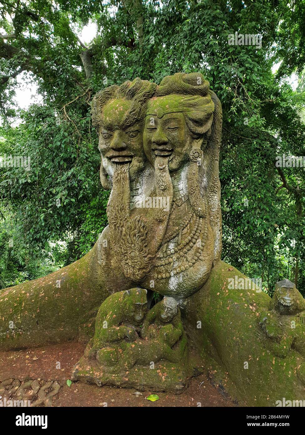 Statue, Sacred Monkey Forest Sanctuary, Ubud, Bali, Indonesia Stock Photo