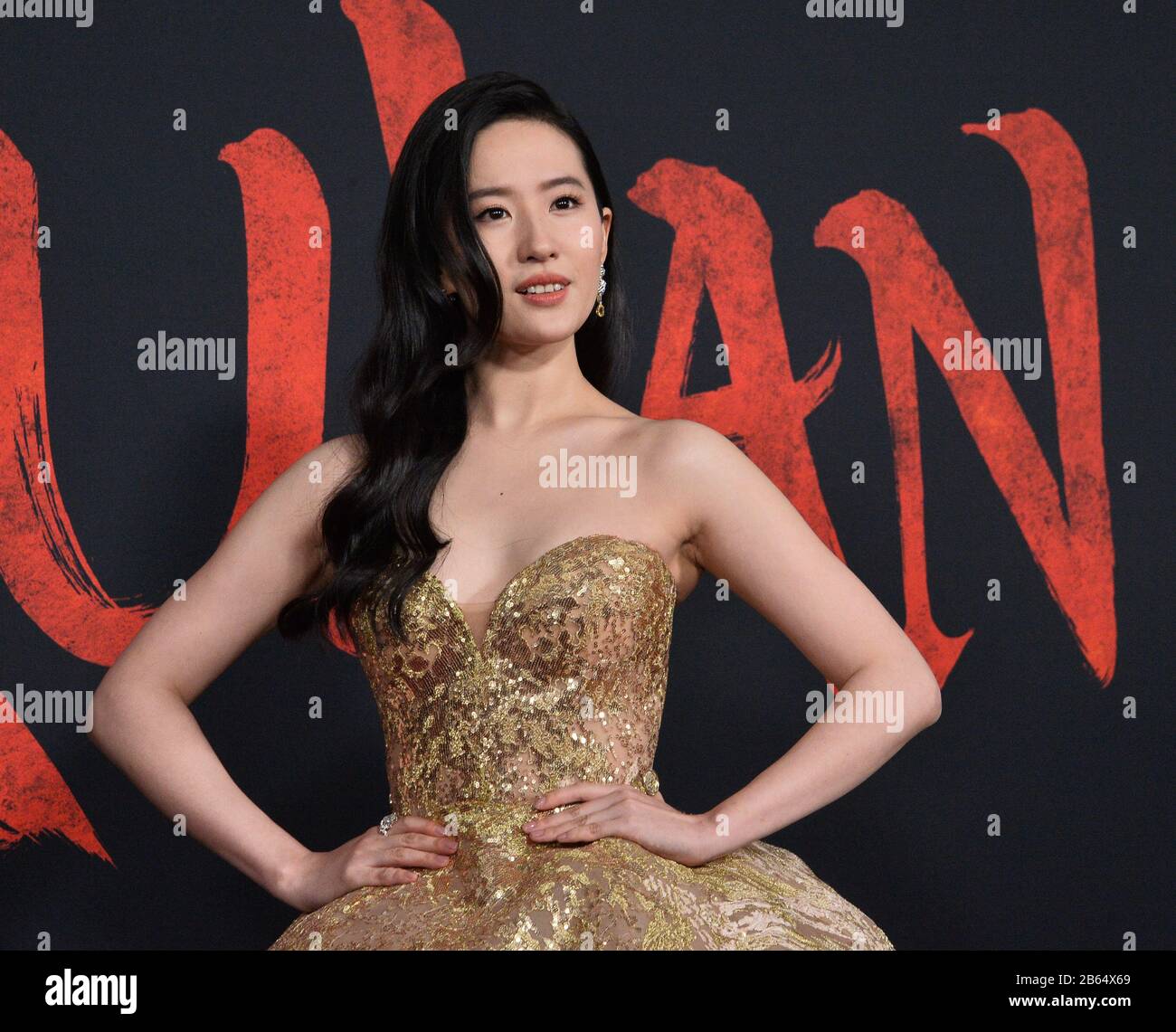 Los Angeles, United States. 9th Mar, 2020. Cast member Yifei Liu attends the premiere of the motion picture adventure drama 'Mulan' at the Dolby Theatre in the Hollywood section of Los Angeles on Monday, March 9, 2020. Storyline: A young Chinese maiden disguises herself as a male warrior in order to save her father. Photo by Jim Ruymen/UPI Credit: UPI/Alamy Live News Stock Photo