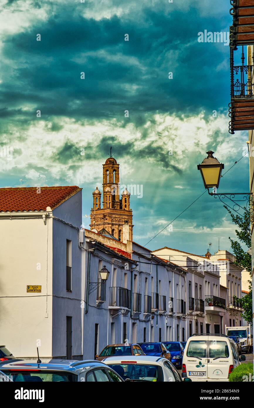 Church of Our Lady of Granada, Llerena, Extremadura in Spain Stock Photo