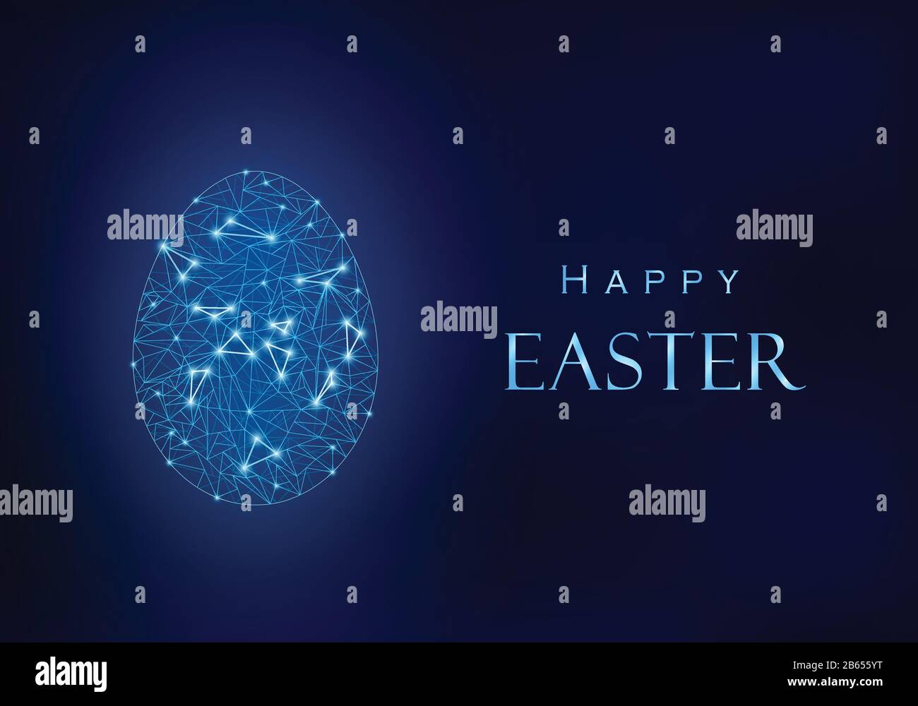 Happy Easter design with egg from polygon mesh. Vector illustration. Stock Vector
