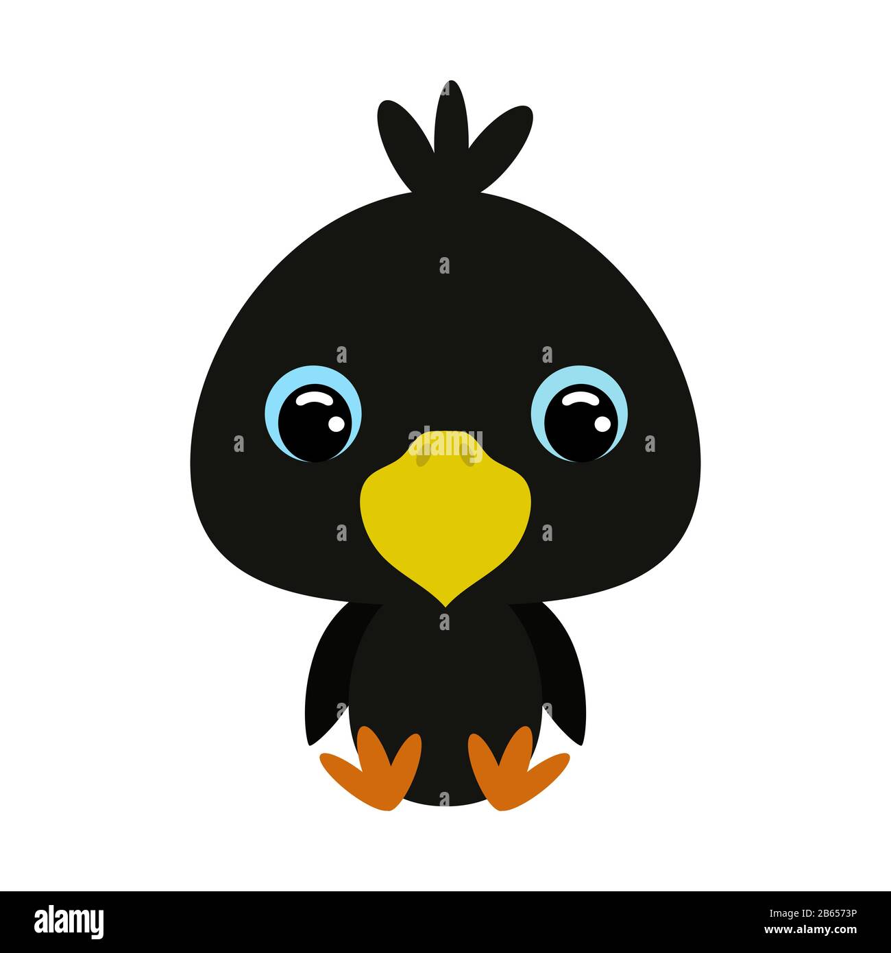 Cute little sitting raven. Cartoon character for baby print design, kids  wear, baby shower celebration, greeting and invitation card Stock Vector  Image & Art - Alamy