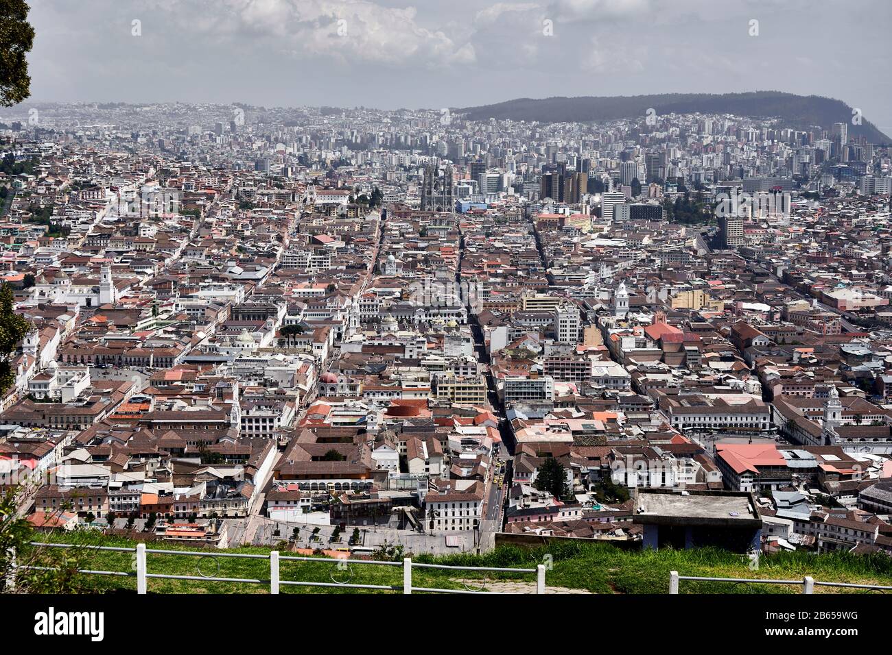 Cityscape of old city at Quito, Ecuador Stock Photo