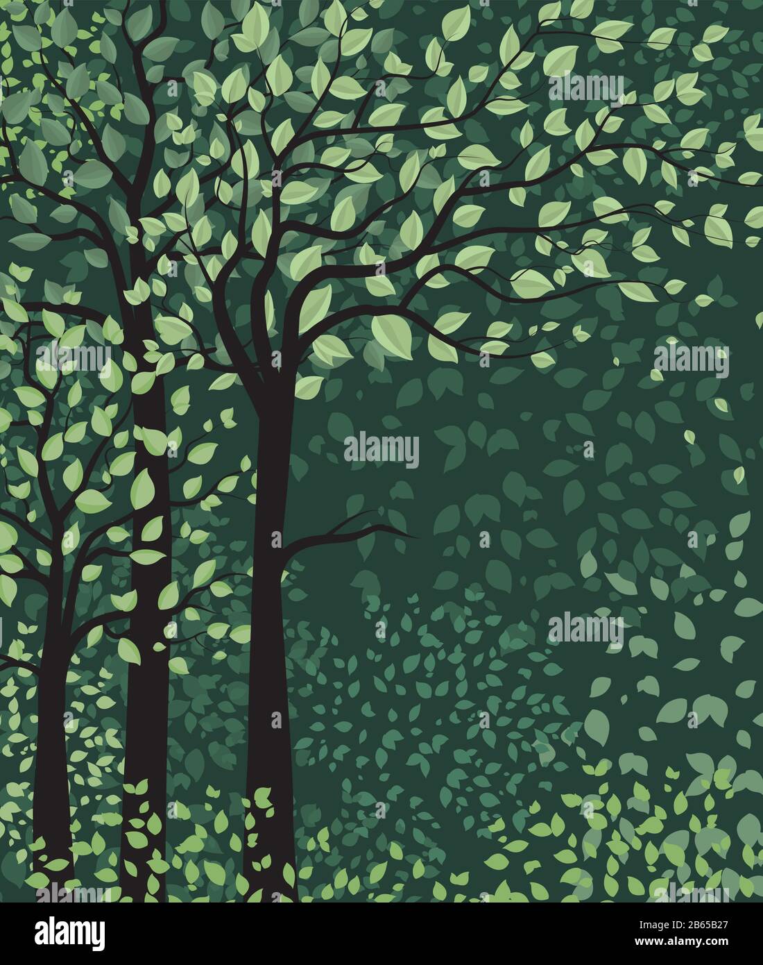 Green trees with leaves Stock Vector Image & Art - Alamy