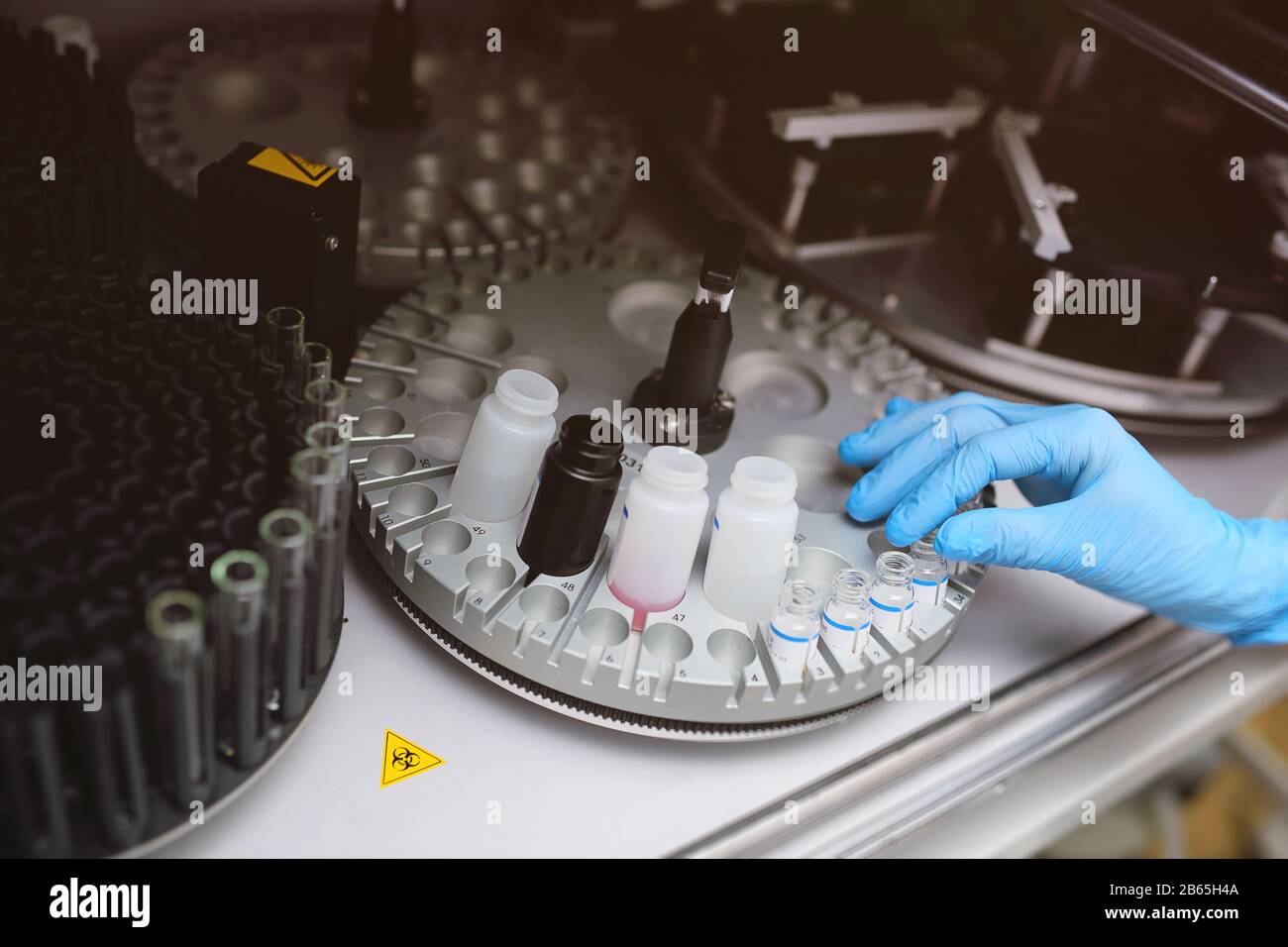 equipment and apparatus for biochemistry in a modern laboratory Stock