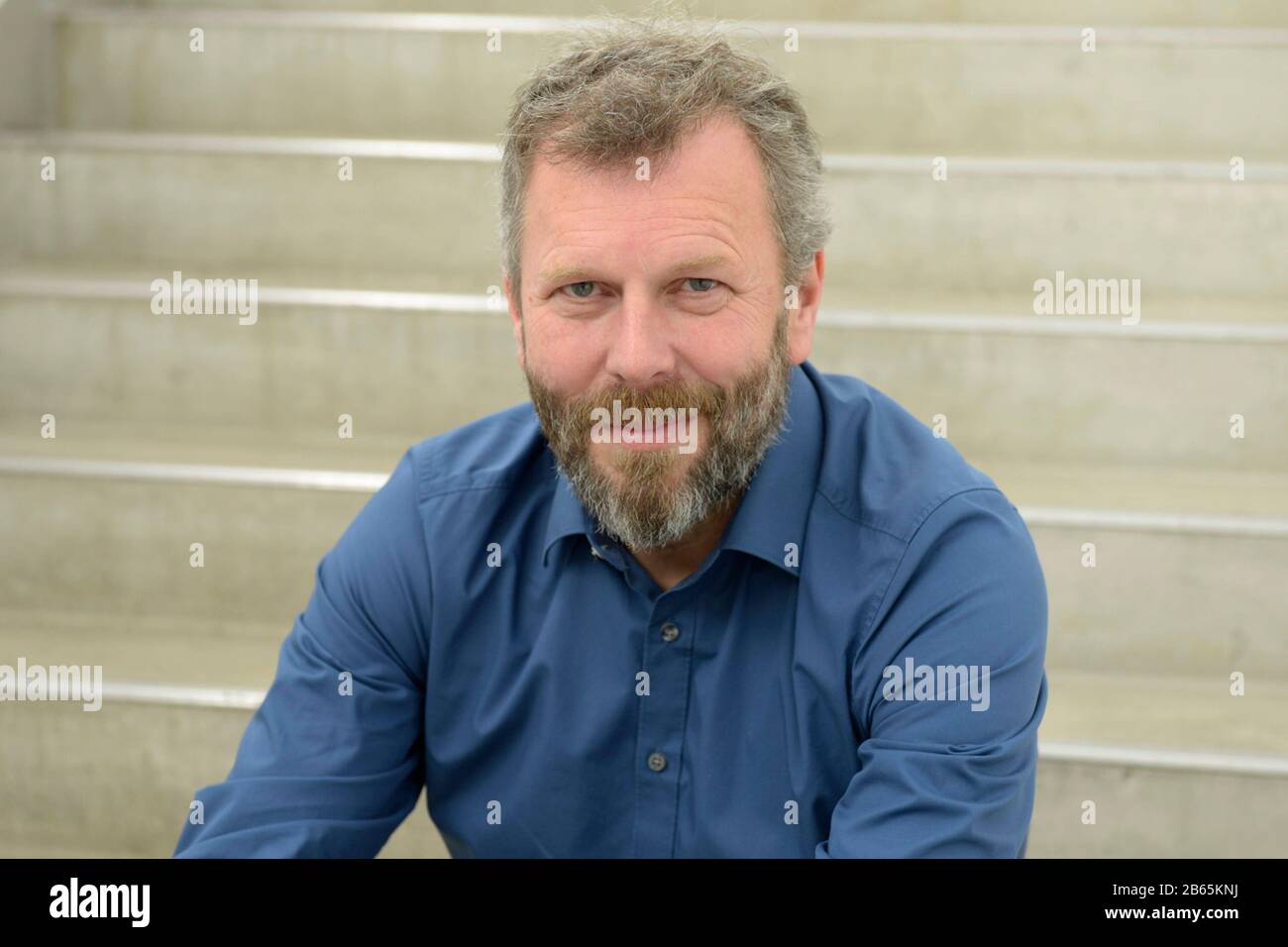 Frankfurt am Main, DEU, 11.10.2018: Portrait Dirk Knipphals, born 1963, editor and author. He studied literature and philosophy. Dirk Knipphals has been literary editor of the 'tageszeitung' since 1999 and lives in Berlin. Stock Photo