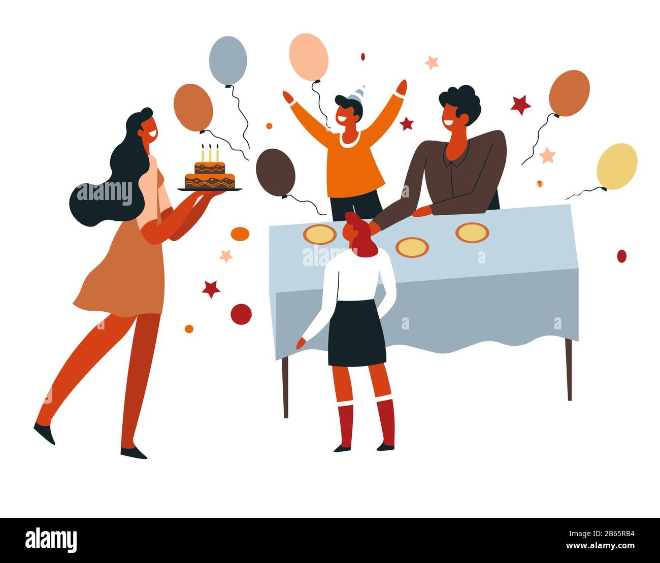 Around the dinner table Cut Out Stock Images & Pictures - Alamy