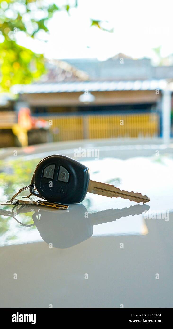 Close up of the car key on the table Stock Photo Alamy